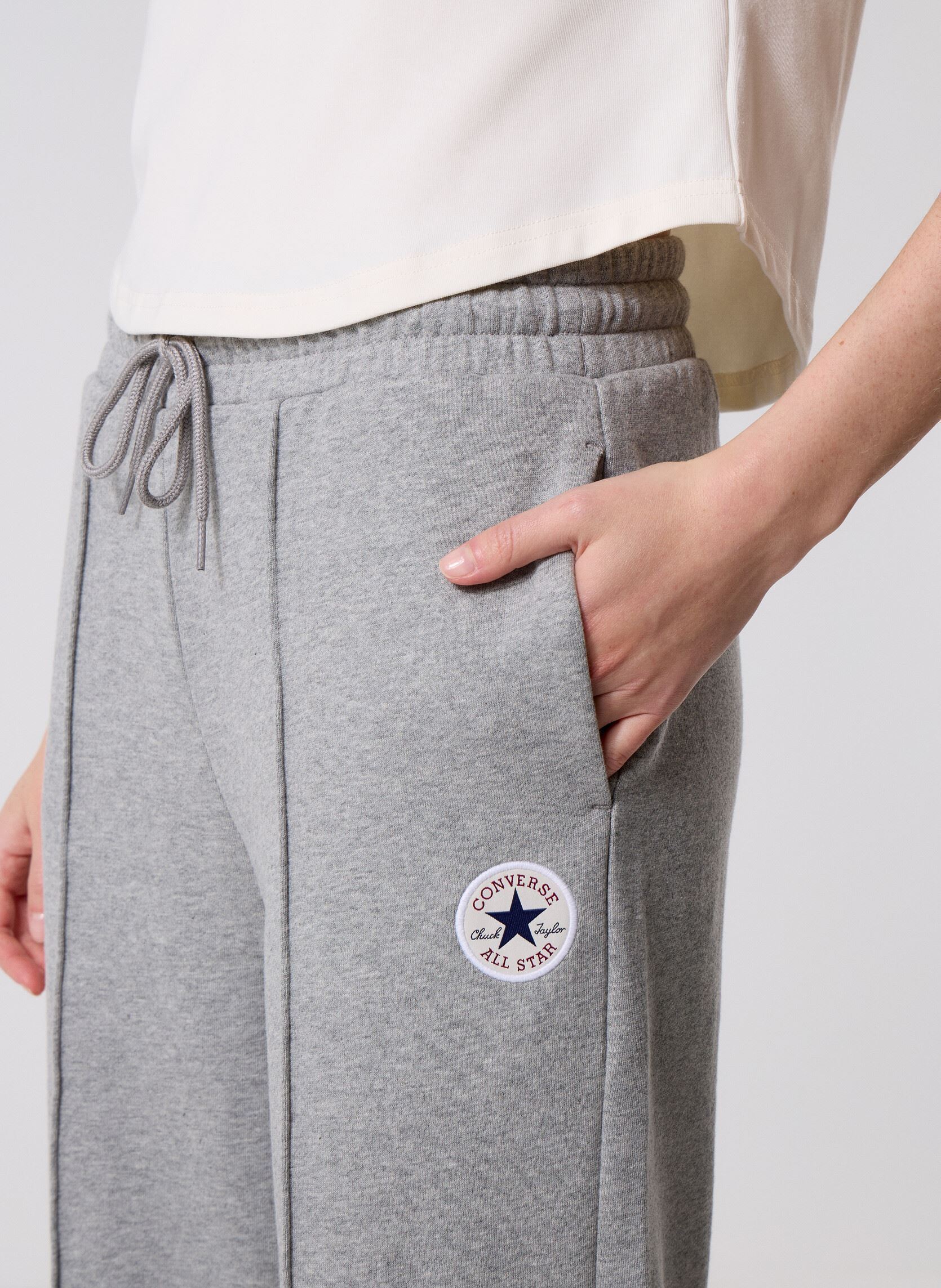 Trainingsbroeken Retrochuck Knit Pant dames grijs Converse Trainingsbroeken Retrochuck Knit Pant dames grijs Vintage Grey Heather Grey