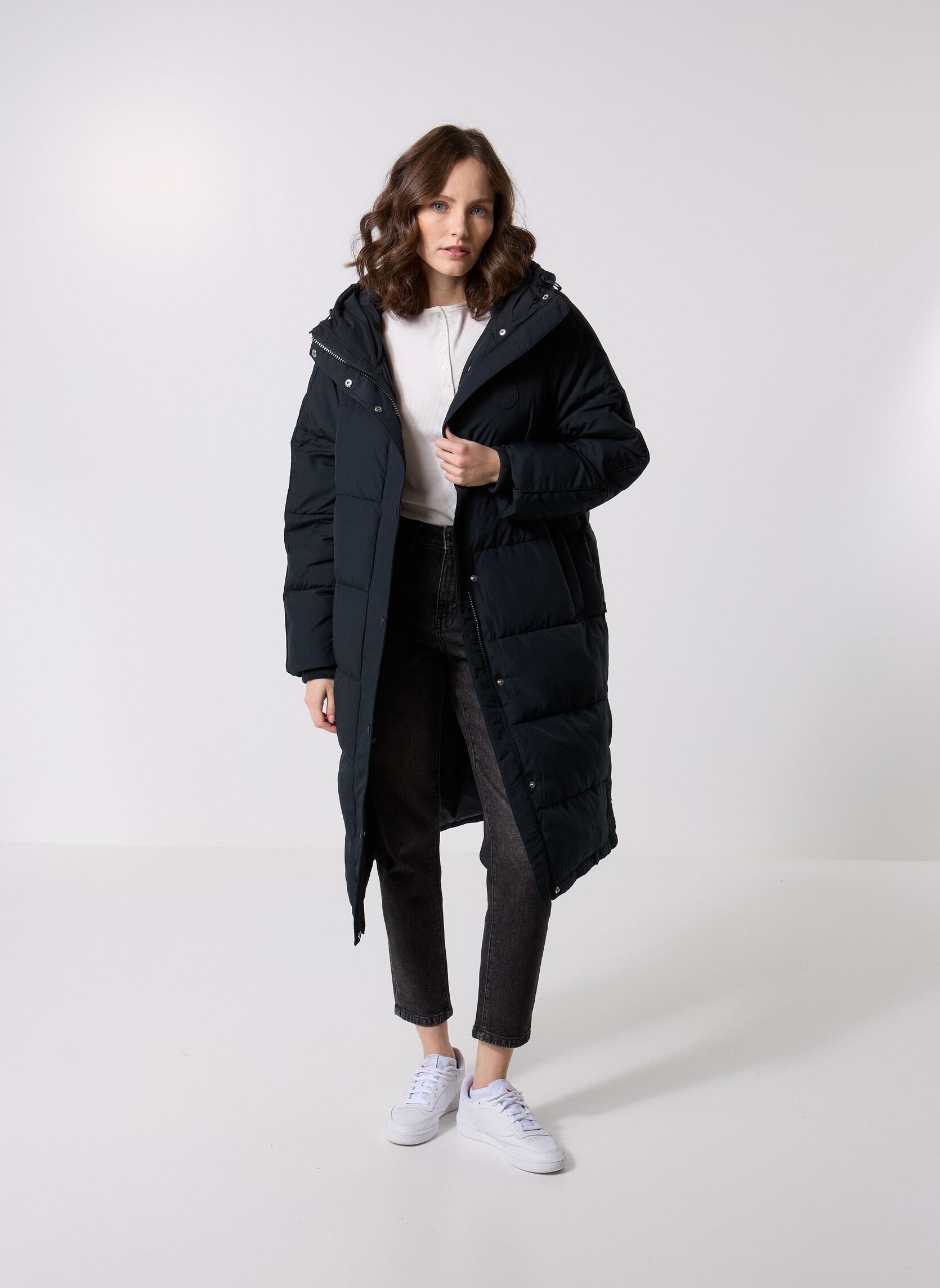 Daunenjacken Hooded Puffer Coat damen schwarz Converse Daunenjacken Hooded Puffer Coat damen schwarz Black Black