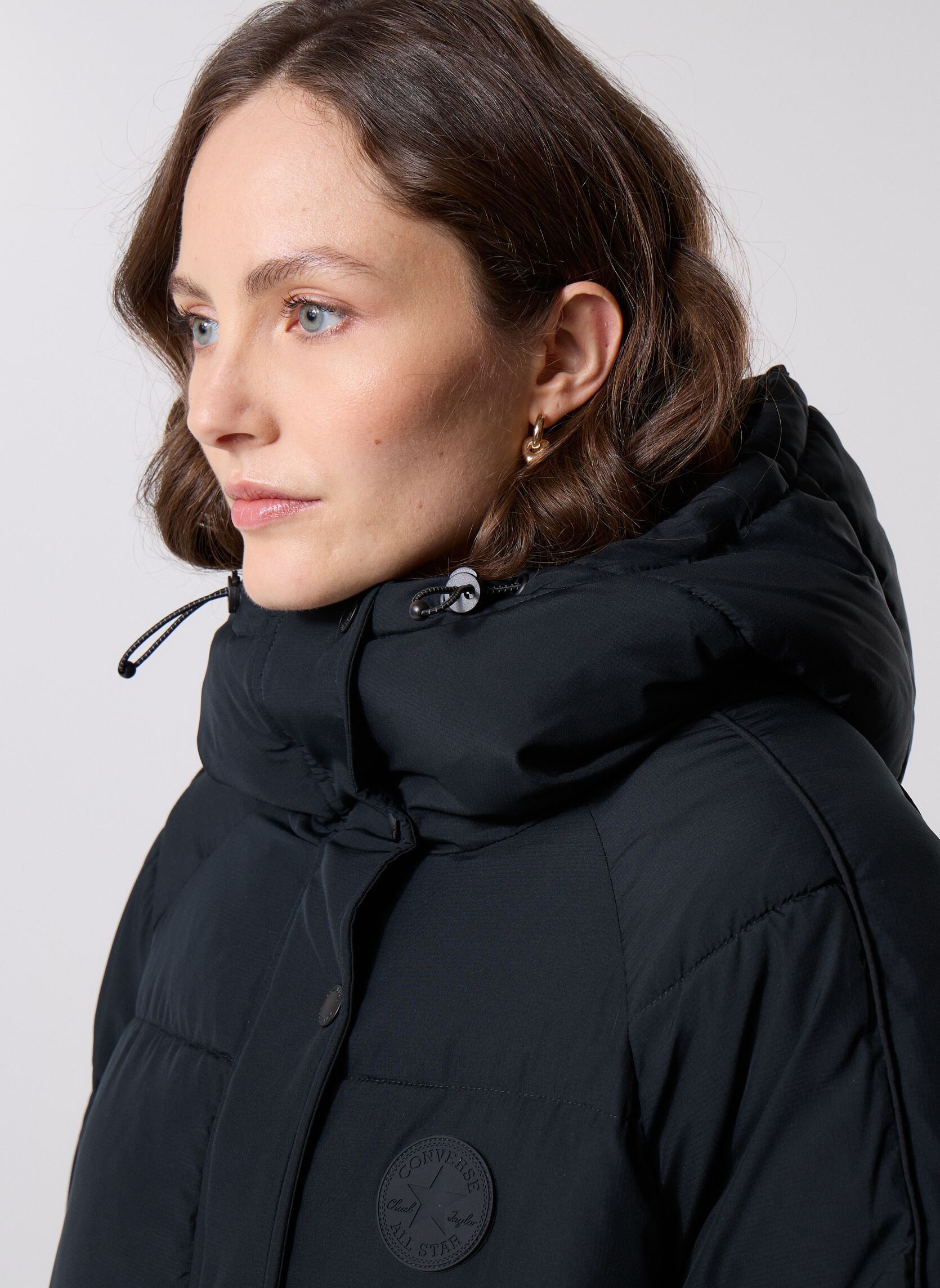 Daunenjacken Hooded Puffer Coat damen schwarz Converse Daunenjacken Hooded Puffer Coat damen schwarz Black Black