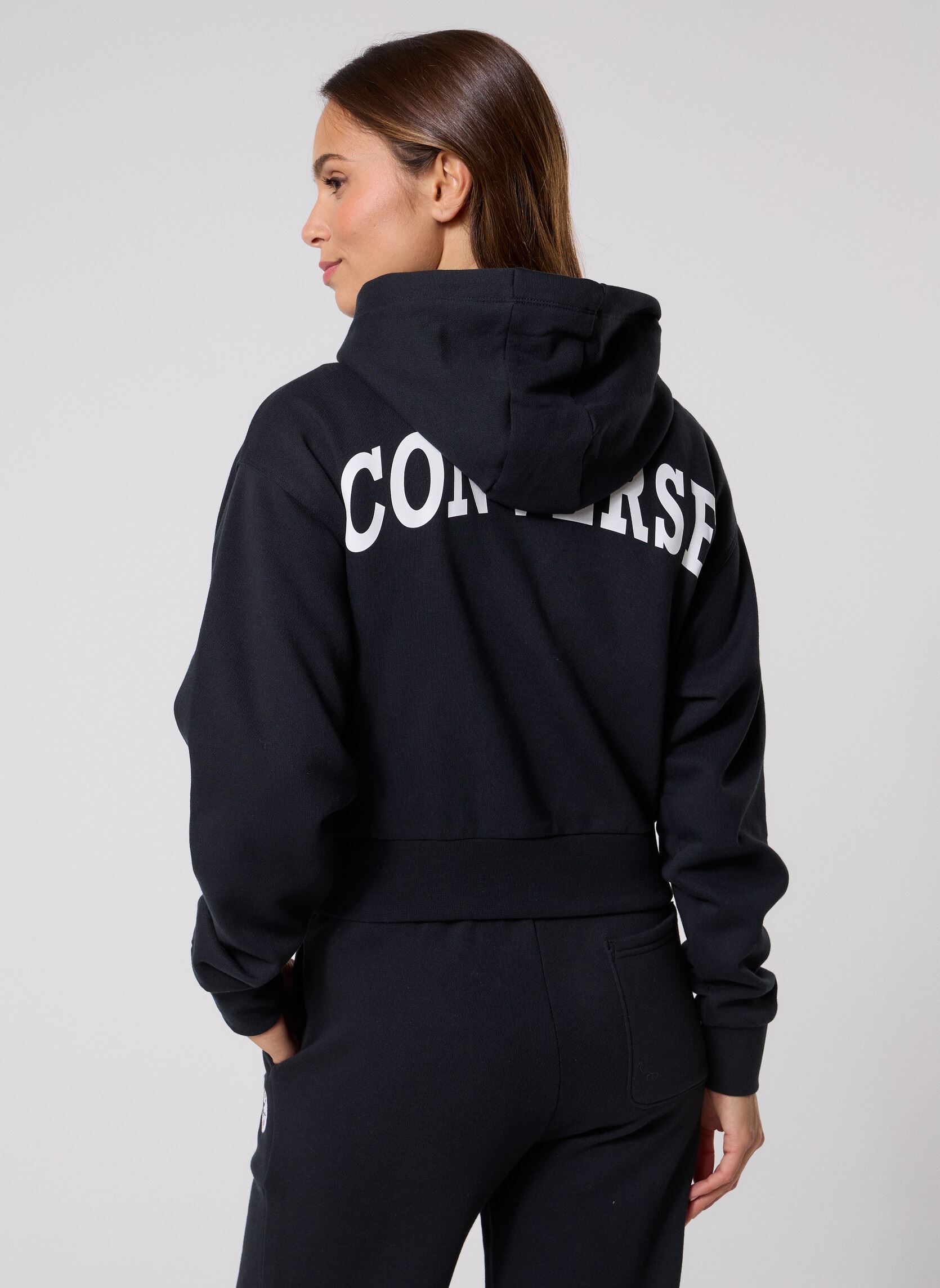 Kapuzenpullover Retro Chck Graph Fz damen schwarz Converse Kapuzenpullover Retro Chck Graph Fz damen schwarz Black Black
