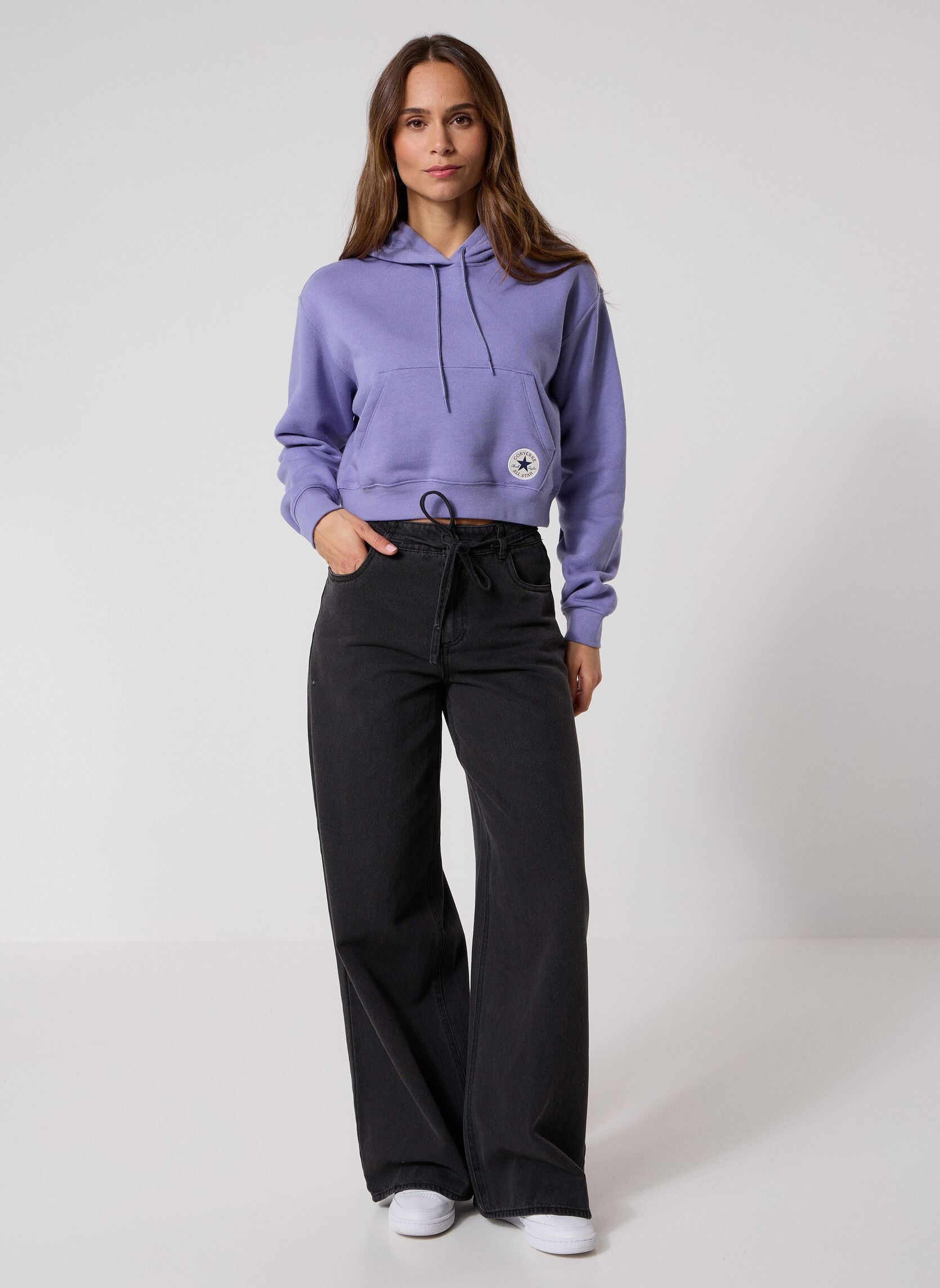 Sweats à capuche Chuck Cropped Hoodie femme violet Converse Sweats à capuche Chuck Cropped Hoodie femme violet Slate Lilac Purple