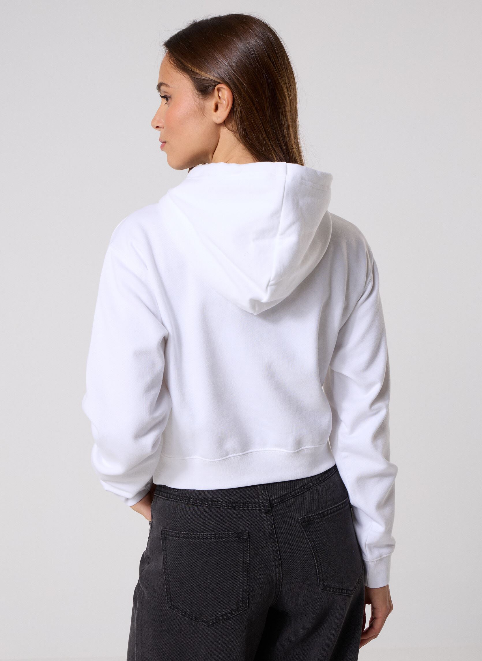 Sweats à capuche Chuck Cropped Hoodie femme blanc Converse Sweats à capuche Chuck Cropped Hoodie femme blanc White White