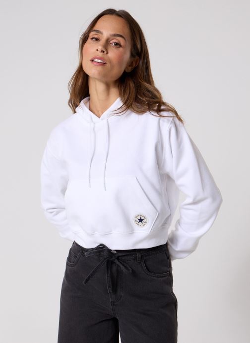 Converse Sweats à capuche Chuck Cropped Hoodie femme blanc