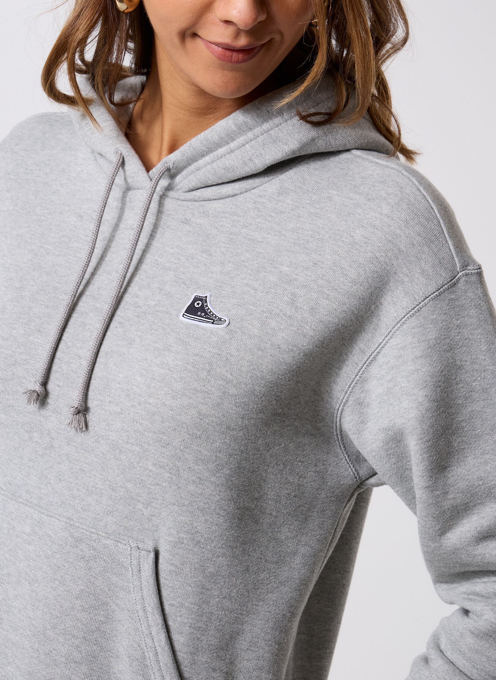 Sweats à capuche Sneaker Patch Hoodie femme gris Converse Sweats à capuche Sneaker Patch Hoodie femme gris Vintage Grey Heather Grey