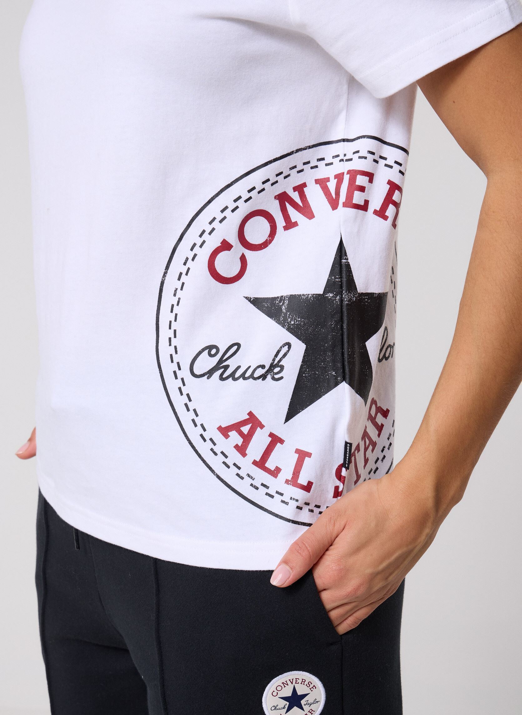 Tee-shirts manches courtes Chuck Patch Side Tee femme blanc Converse Tee-shirts manches courtes Chuck Patch Side Tee femme blanc White White