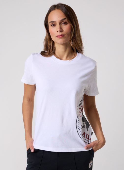 Converse Tee-shirts manches courtes Chuck Patch Side Tee femme blanc