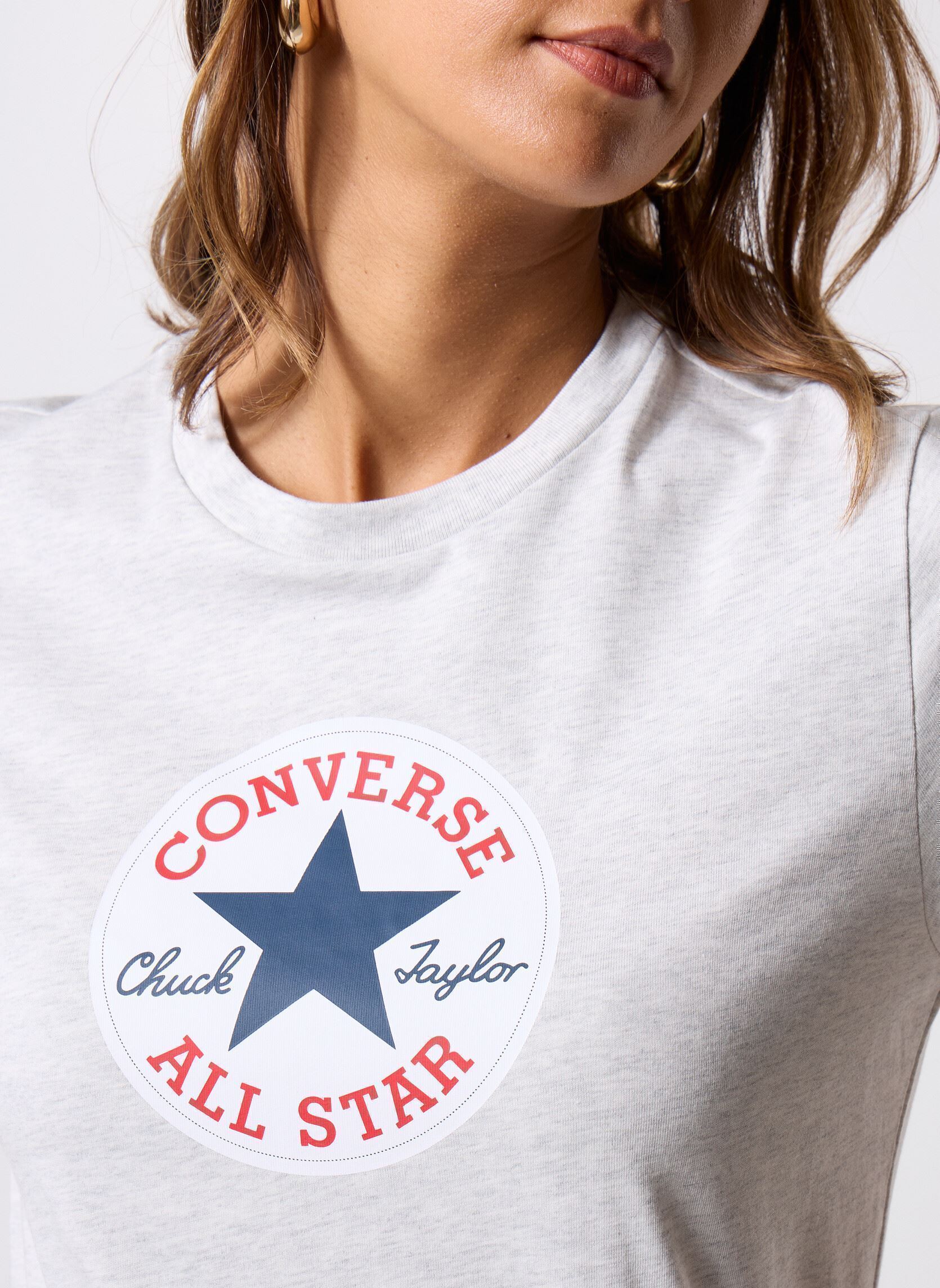 Tee-shirts manches courtes Chuck Patch Tee femme gris Converse Tee-shirts manches courtes Chuck Patch Tee femme gris Lt Grey Heather Grey