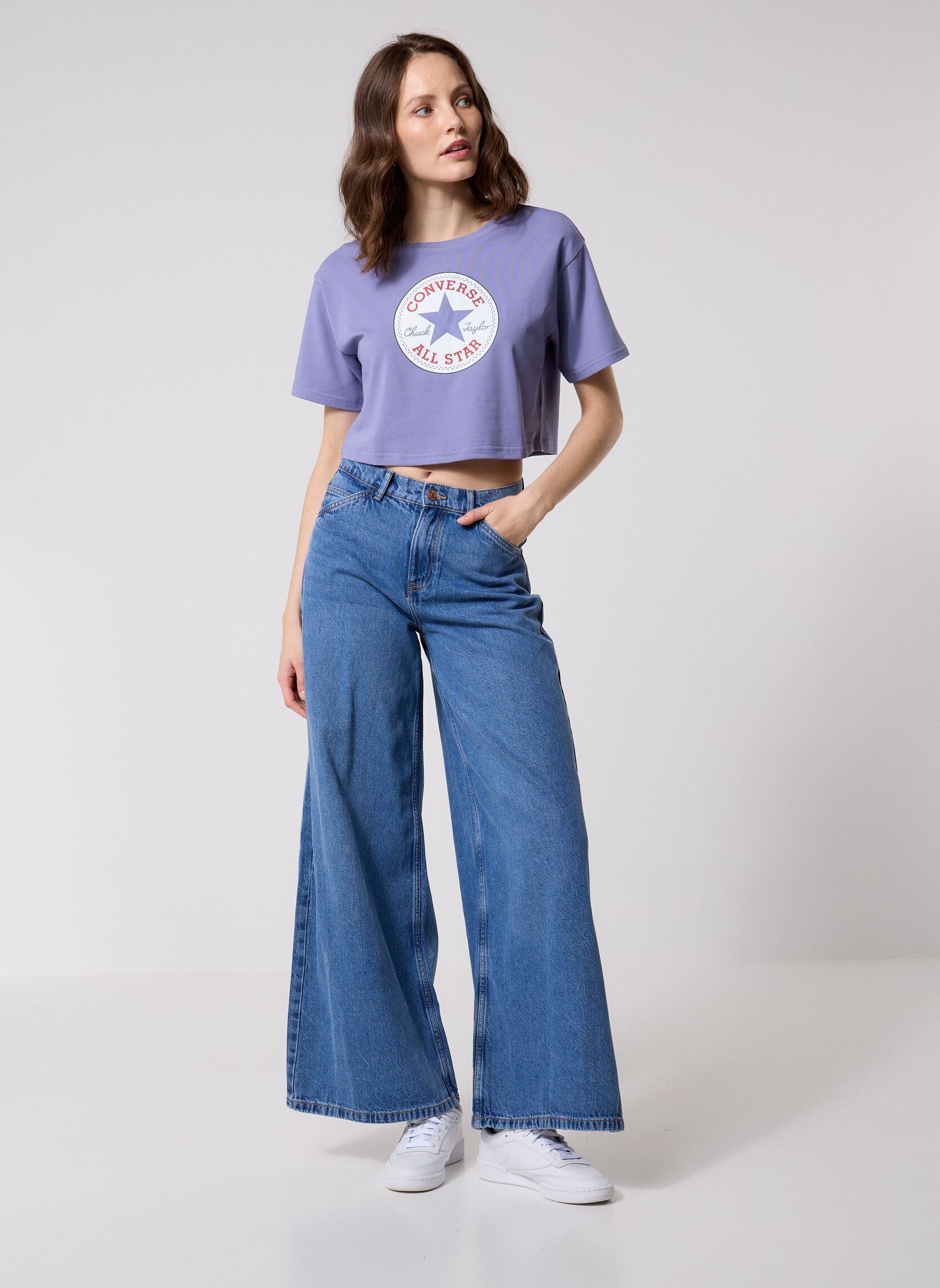 Tee-shirts manches courtes Chuck Patch Tee femme violet Converse Tee-shirts manches courtes Chuck Patch Tee femme violet Slate Lilac Purple