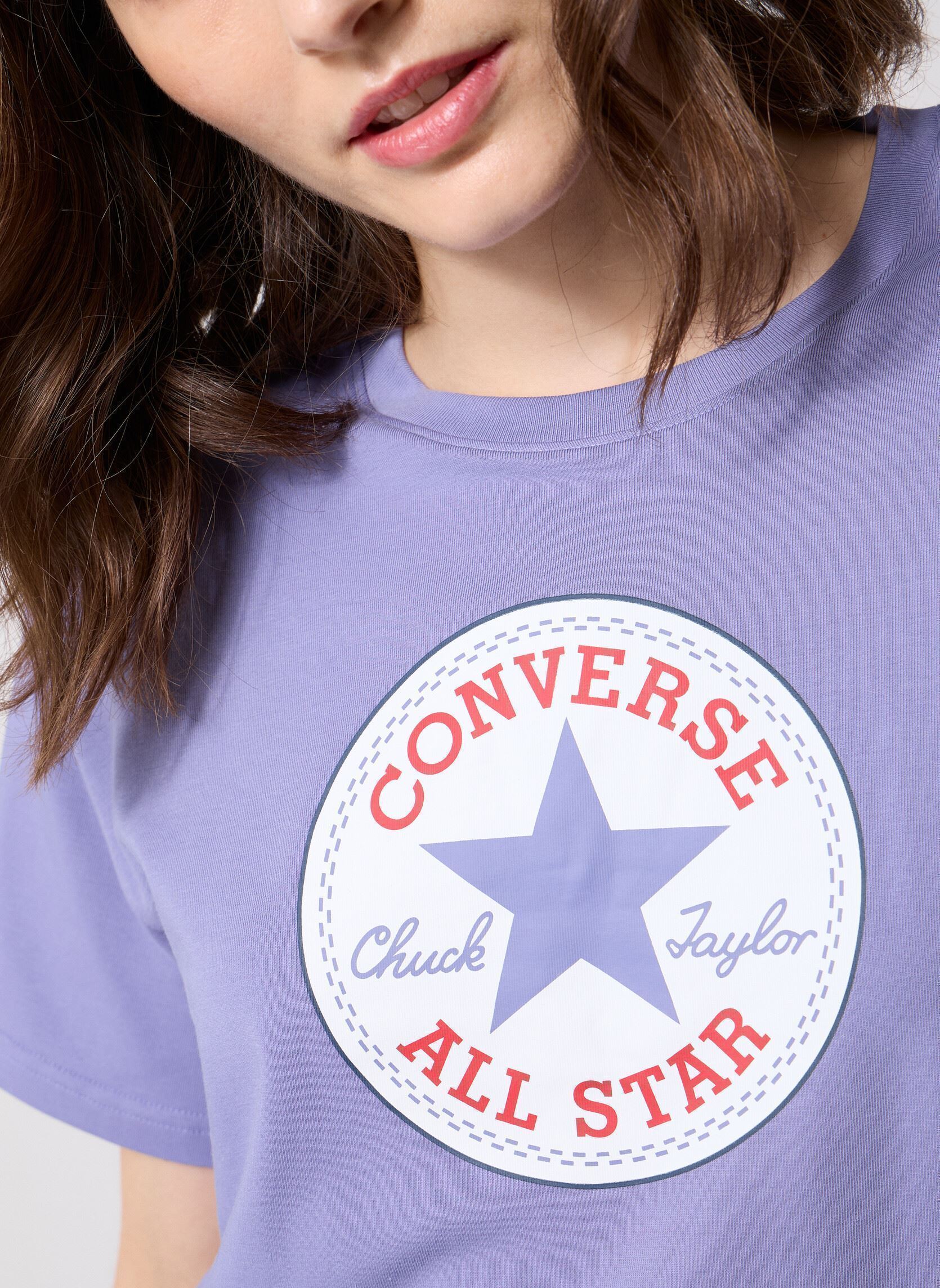 Tee-shirts manches courtes Chuck Patch Tee femme violet Converse Tee-shirts manches courtes Chuck Patch Tee femme violet Slate Lilac Purple