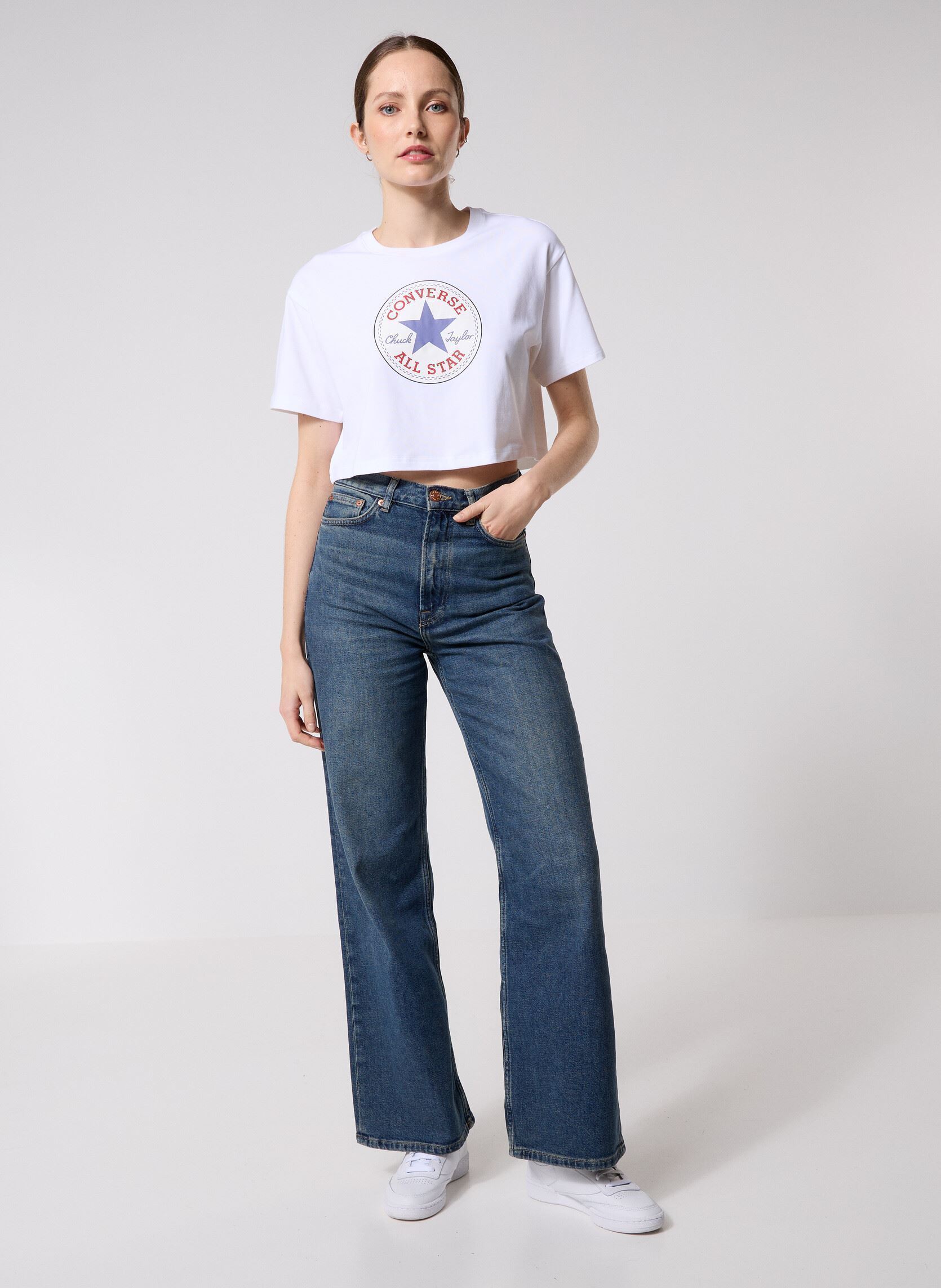 Tee-shirts manches courtes Chuck Patch Tee femme blanc Converse Tee-shirts manches courtes Chuck Patch Tee femme blanc White White