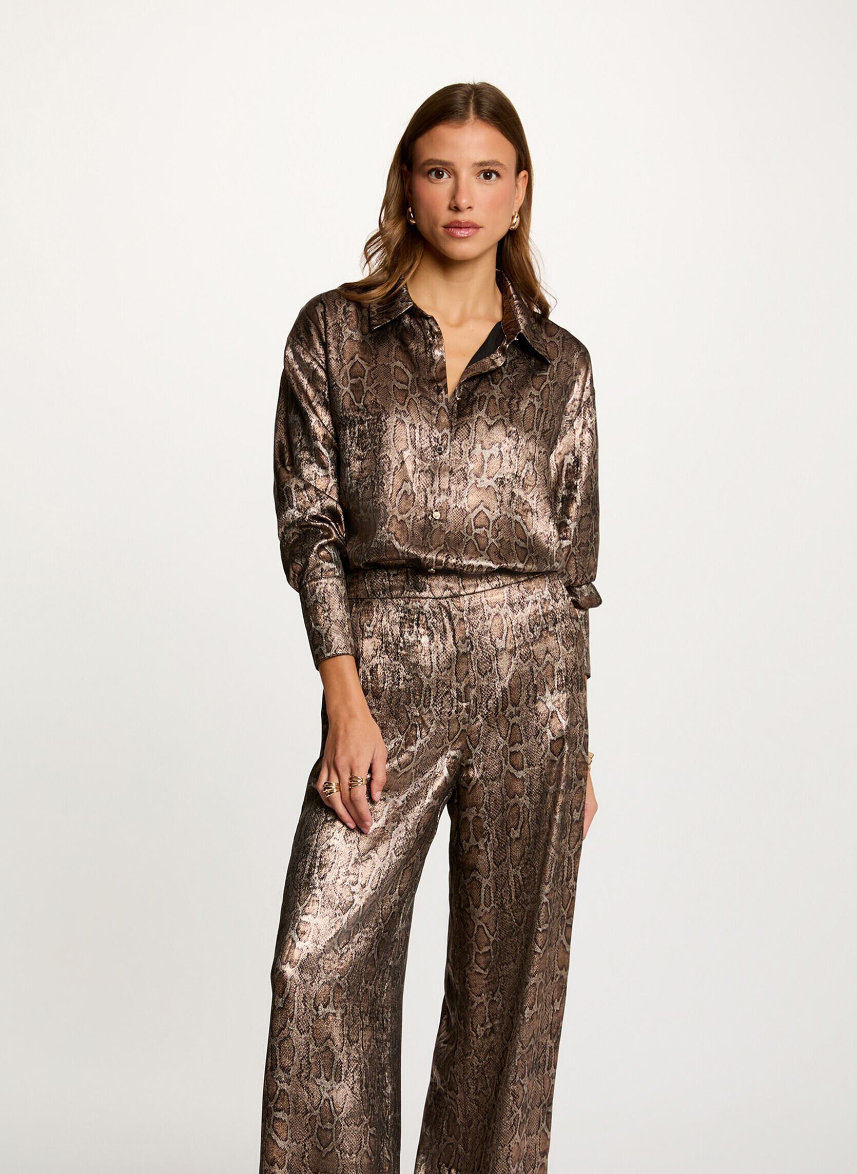 Chemise satinée python femme - vue 3
