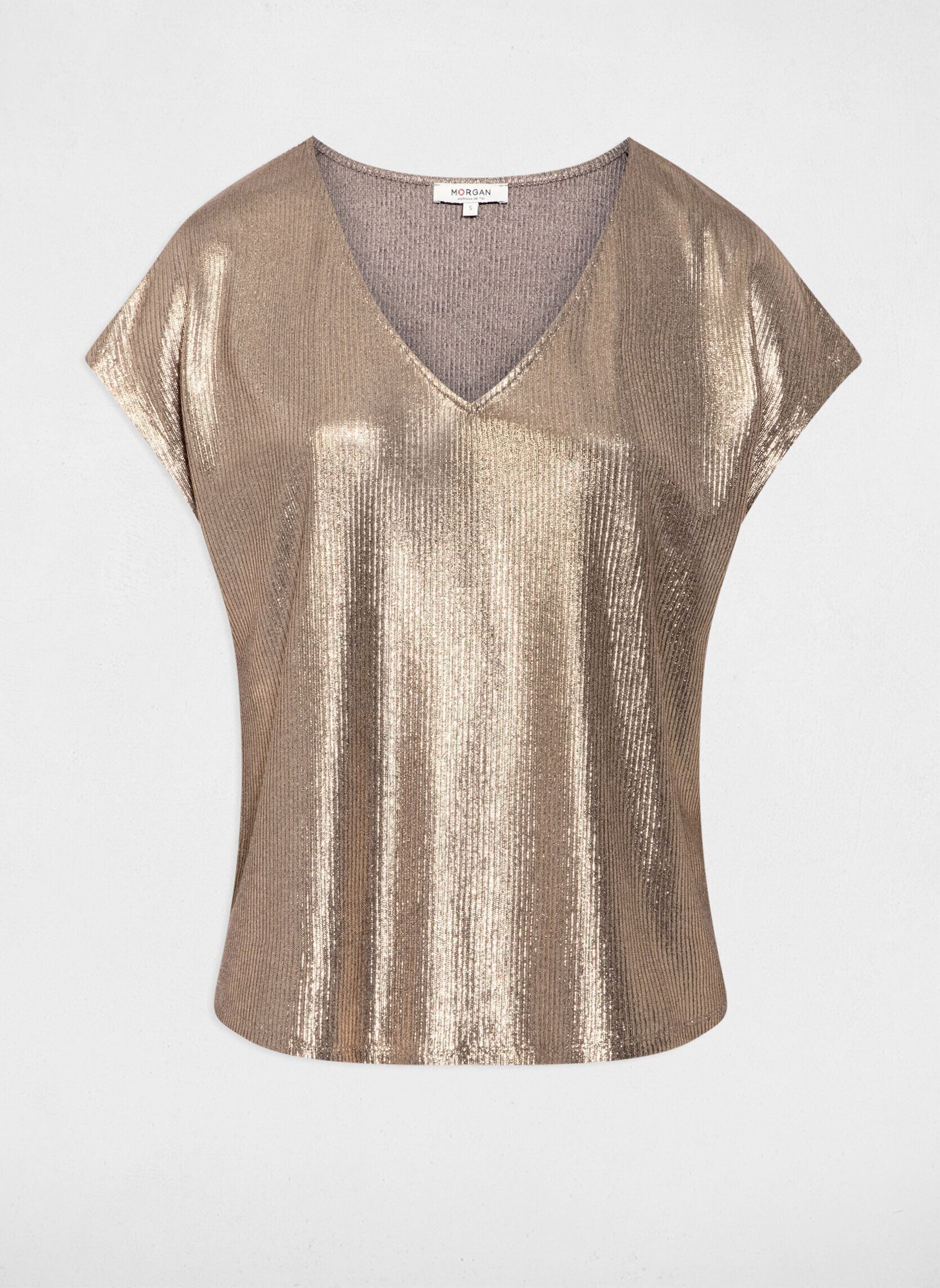 Tee-shirts manches courtes 252-DWHITE femme or et bronze Morgan Tee-shirts manches courtes 252-DWHITE femme or et bronze BRONZE M