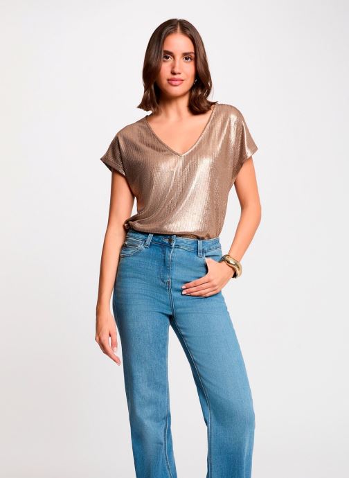 Morgan Tee-shirts manches courtes 252-DWHITE femme or et bronze