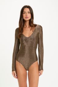 Tee-shirts manches longues 252-THRUDY femme or et bronze