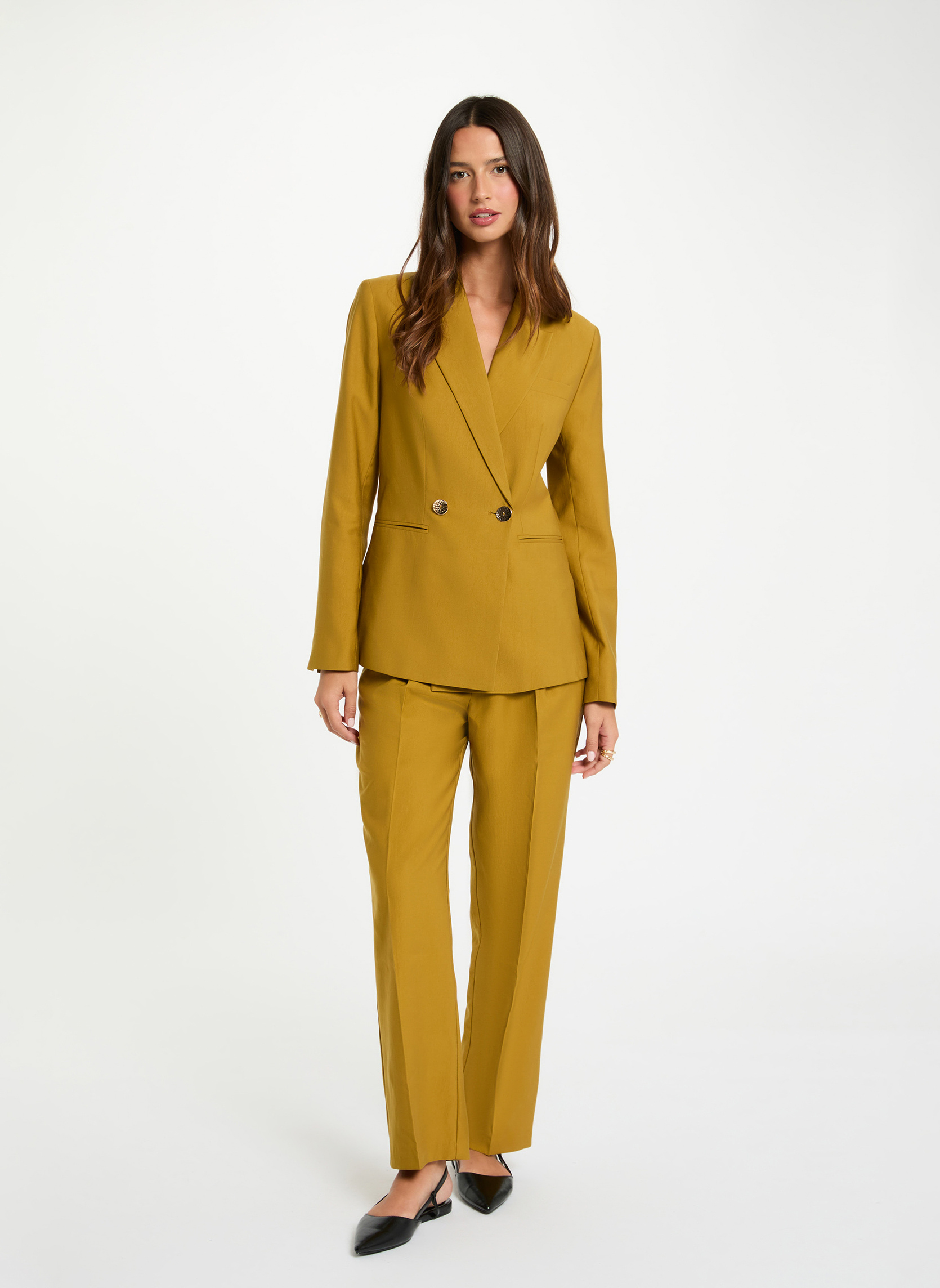 Veste Courte Jaune Morgan - Taille 38 - Occasion Très Bon état - Fermeture Boutons