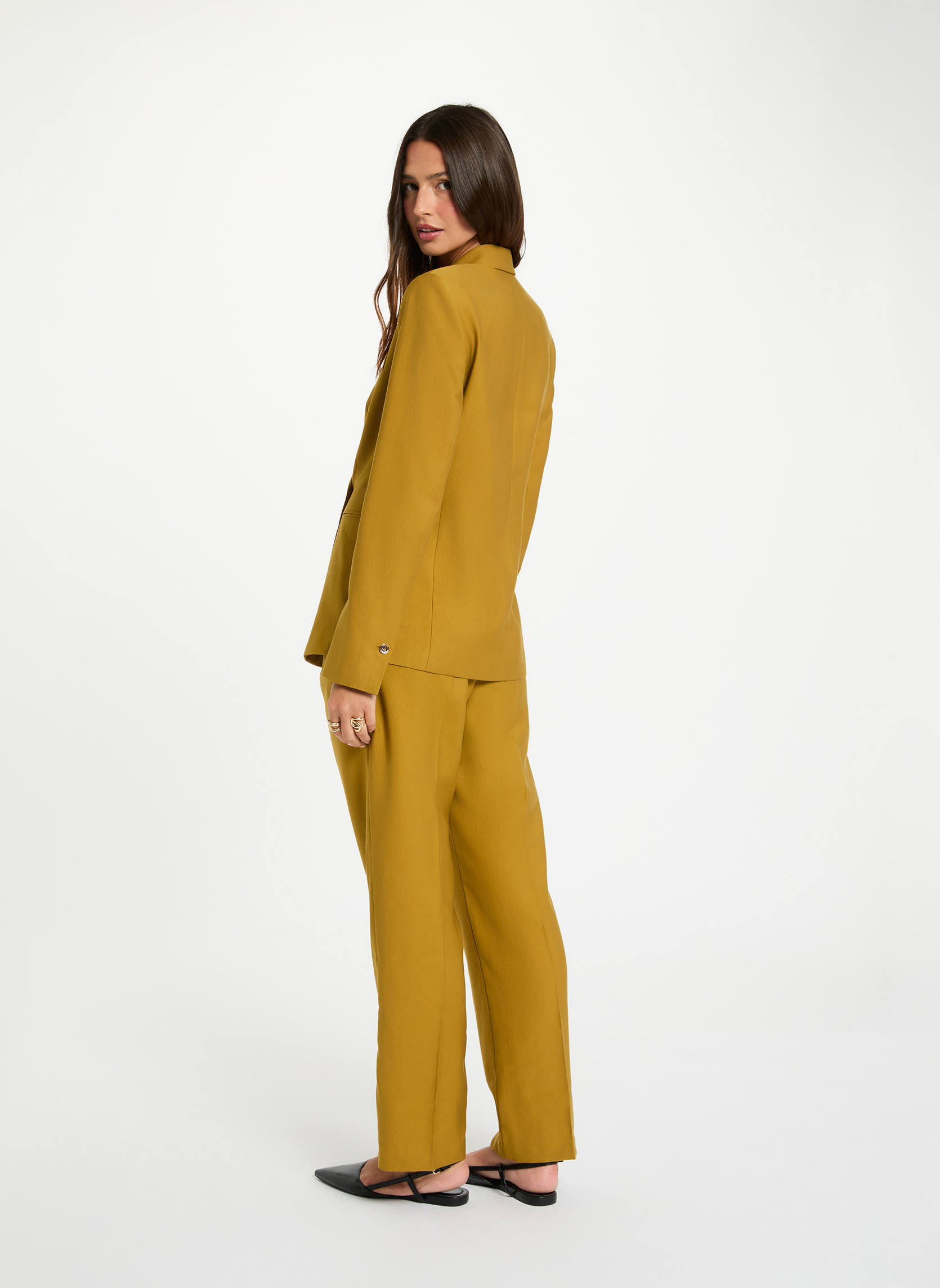 Blazer Femme Vintage Claude Montana Taille 38/4 En Laine Orange - Années 90, Très Bon état