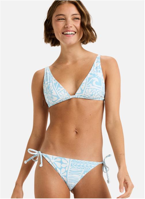 Roxy Hauts de maillot triangle Flowers Wave Elongated Tikitri femme bleu