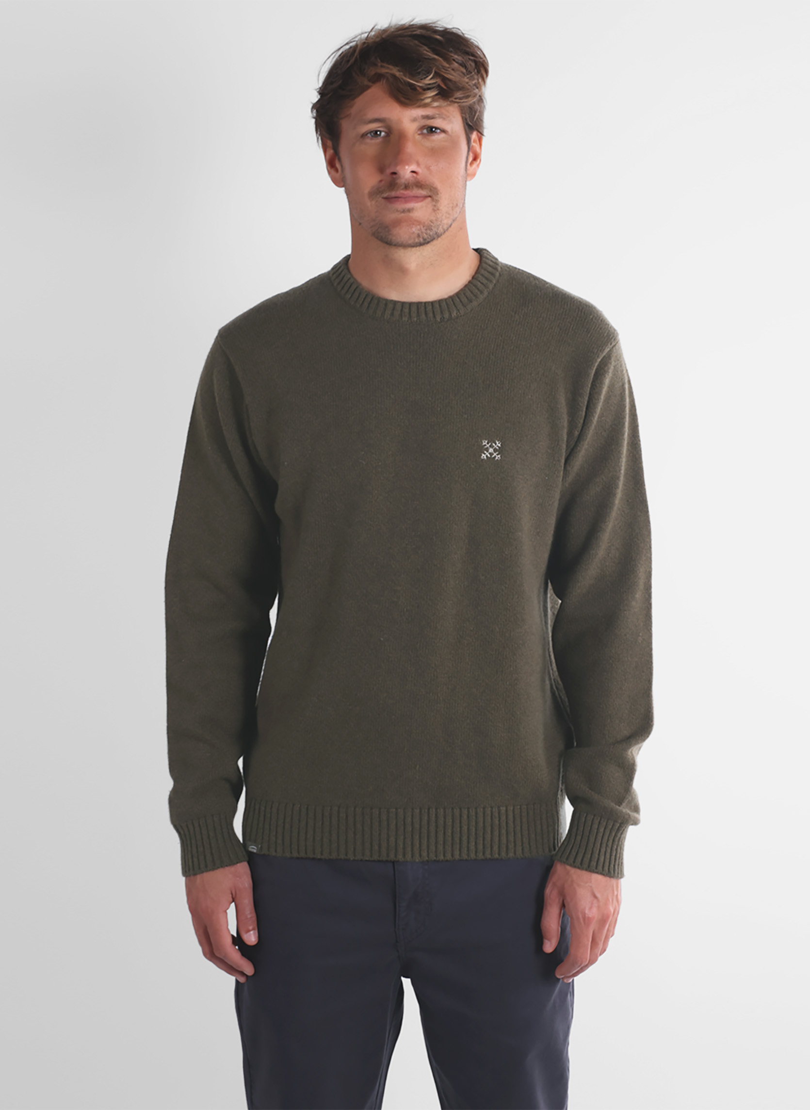Sweat Vintage Loup Gris Homme Fort Kent Maine – Années 90 – Taille L