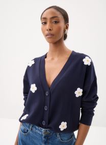 Gilets MON-GILET-FLEUR2 femme bleu MADE BY Gilets MON-GILET-FLEUR2 femme bleu NAVY BLAZER