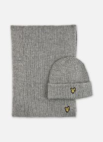 Mutsen Brushed Scarf And Beanie Set heren grijs