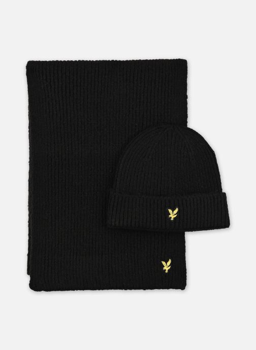Lyle & Scott Bonnets Brushed Scarf And Beanie Set homme noir