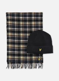 Bonnets Lambswool Blend Scarf And Beanie Set homme noir
