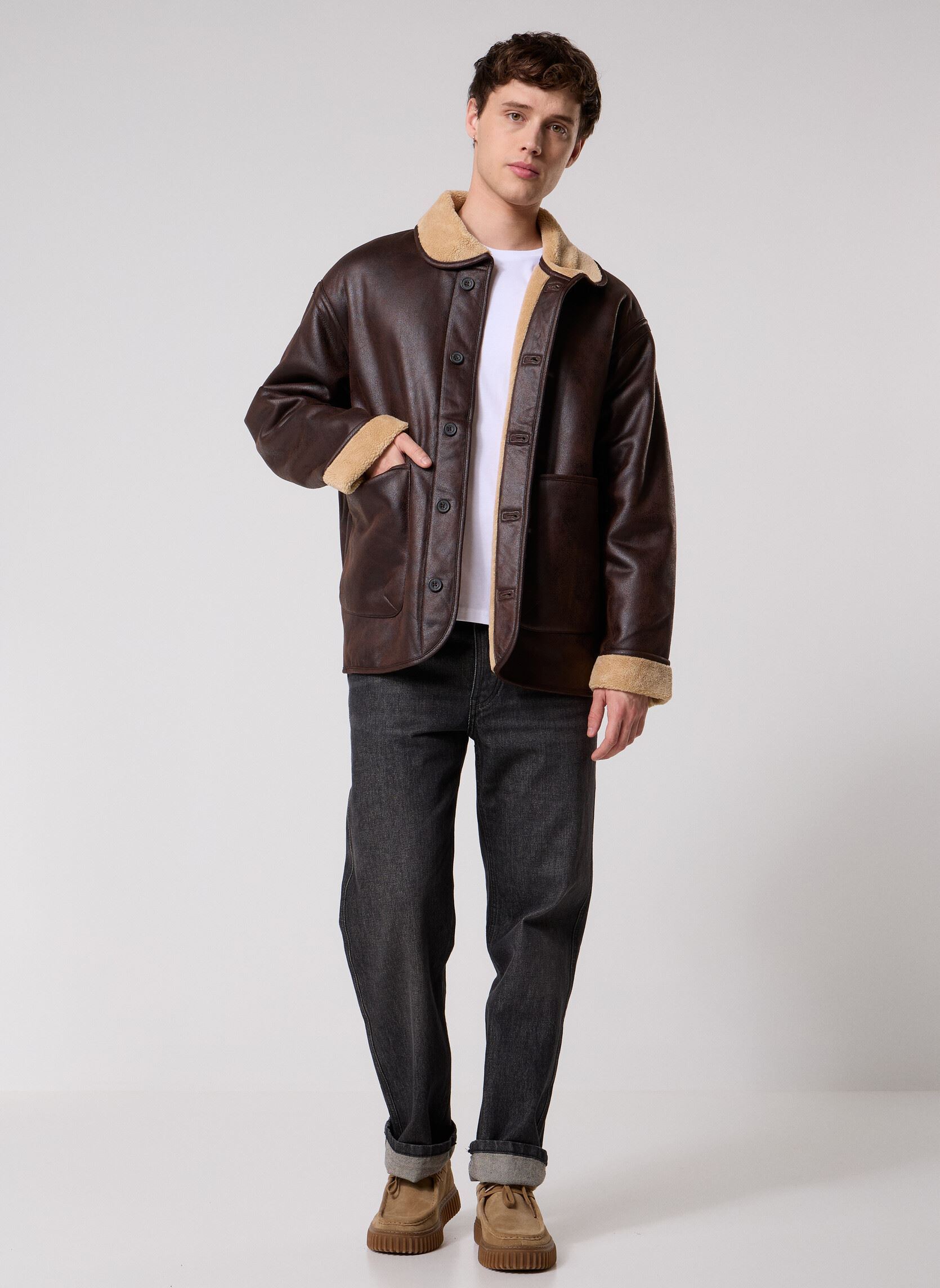 Bomberjacken Shearling Jacket herren braun Lyle & Scott Bomberjacken Shearling Jacket herren braun WHISKEY BROWN