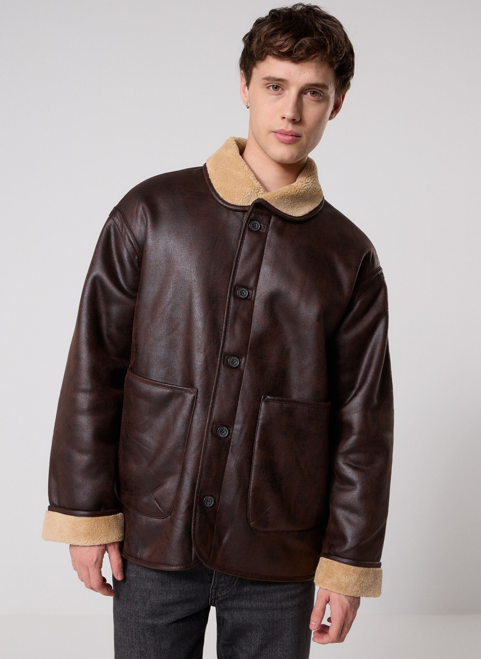 Bomberjacken Shearling Jacket herren braun Lyle & Scott Bomberjacken Shearling Jacket herren braun WHISKEY BROWN