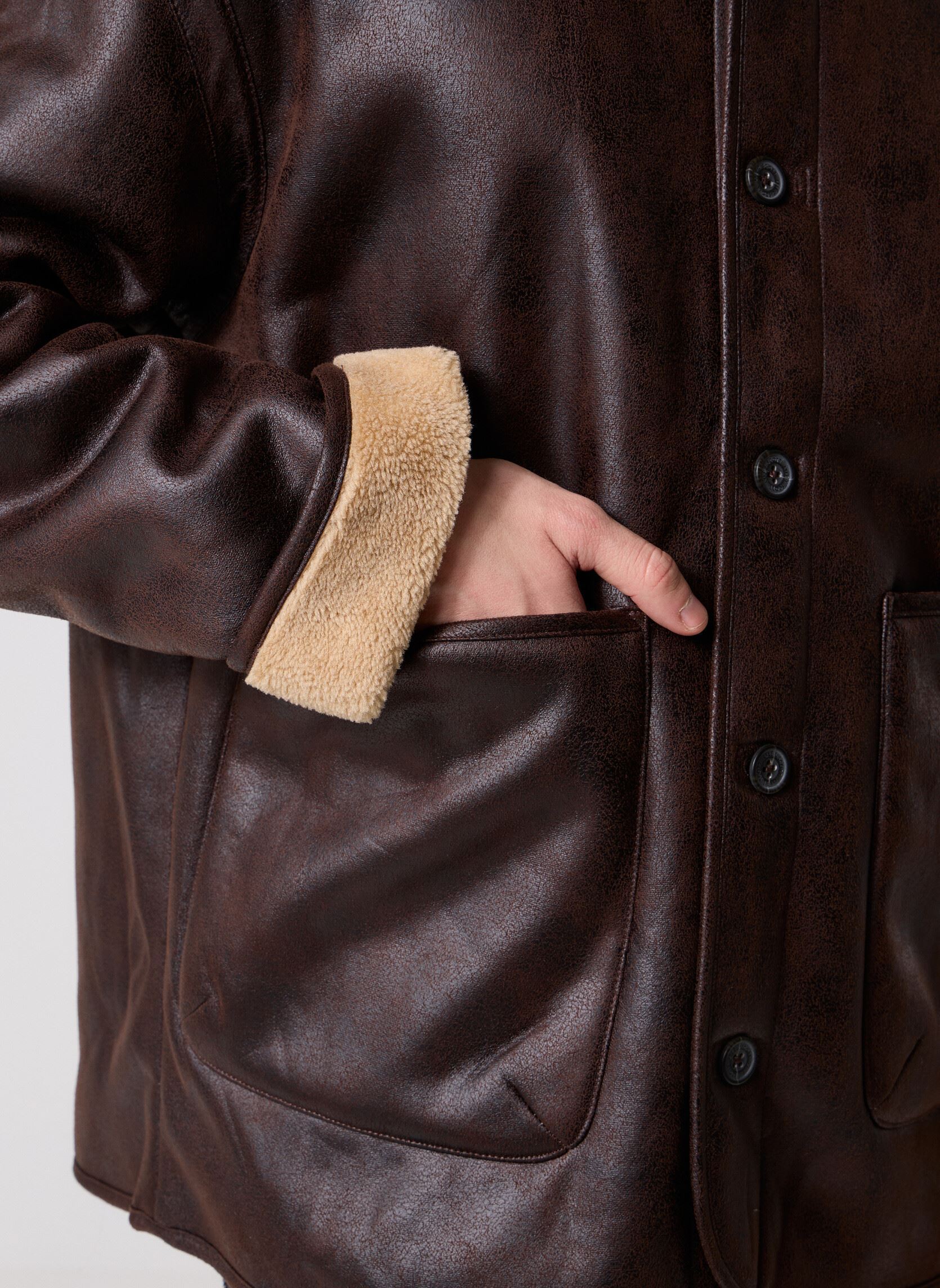 Bomberjacken Shearling Jacket herren braun Lyle & Scott Bomberjacken Shearling Jacket herren braun WHISKEY BROWN