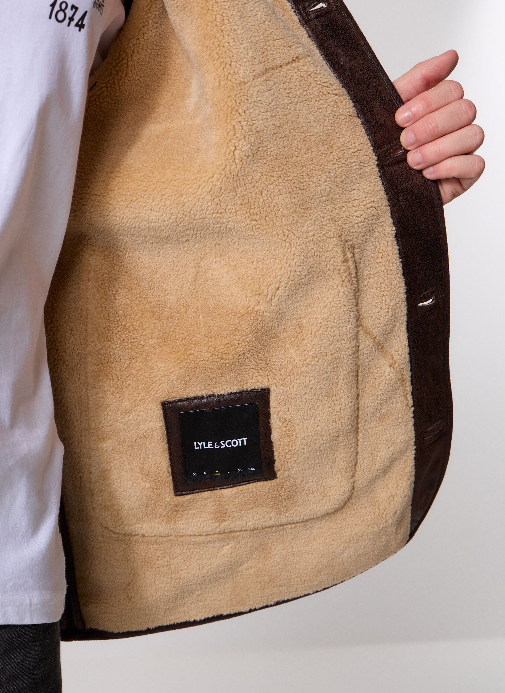 Bomberjacken Shearling Jacket herren braun Lyle & Scott Bomberjacken Shearling Jacket herren braun WHISKEY BROWN