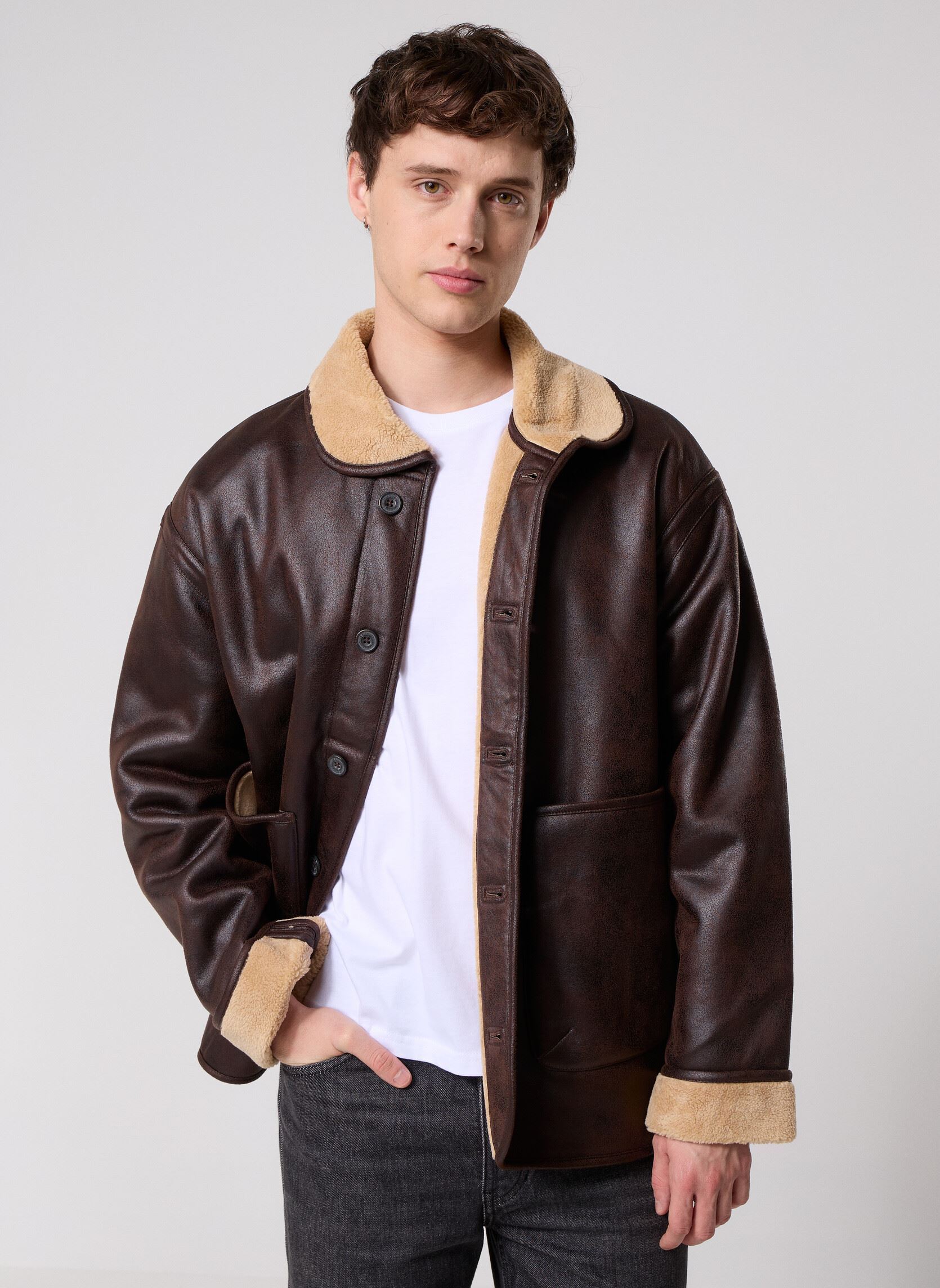 Bomberjacken Shearling Jacket herren braun Lyle & Scott Bomberjacken Shearling Jacket herren braun WHISKEY BROWN
