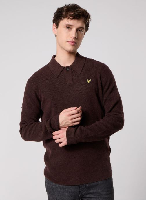 Lyle & Scott Polos manches courtes Lambswool Blend Rugby Jumper homme marron