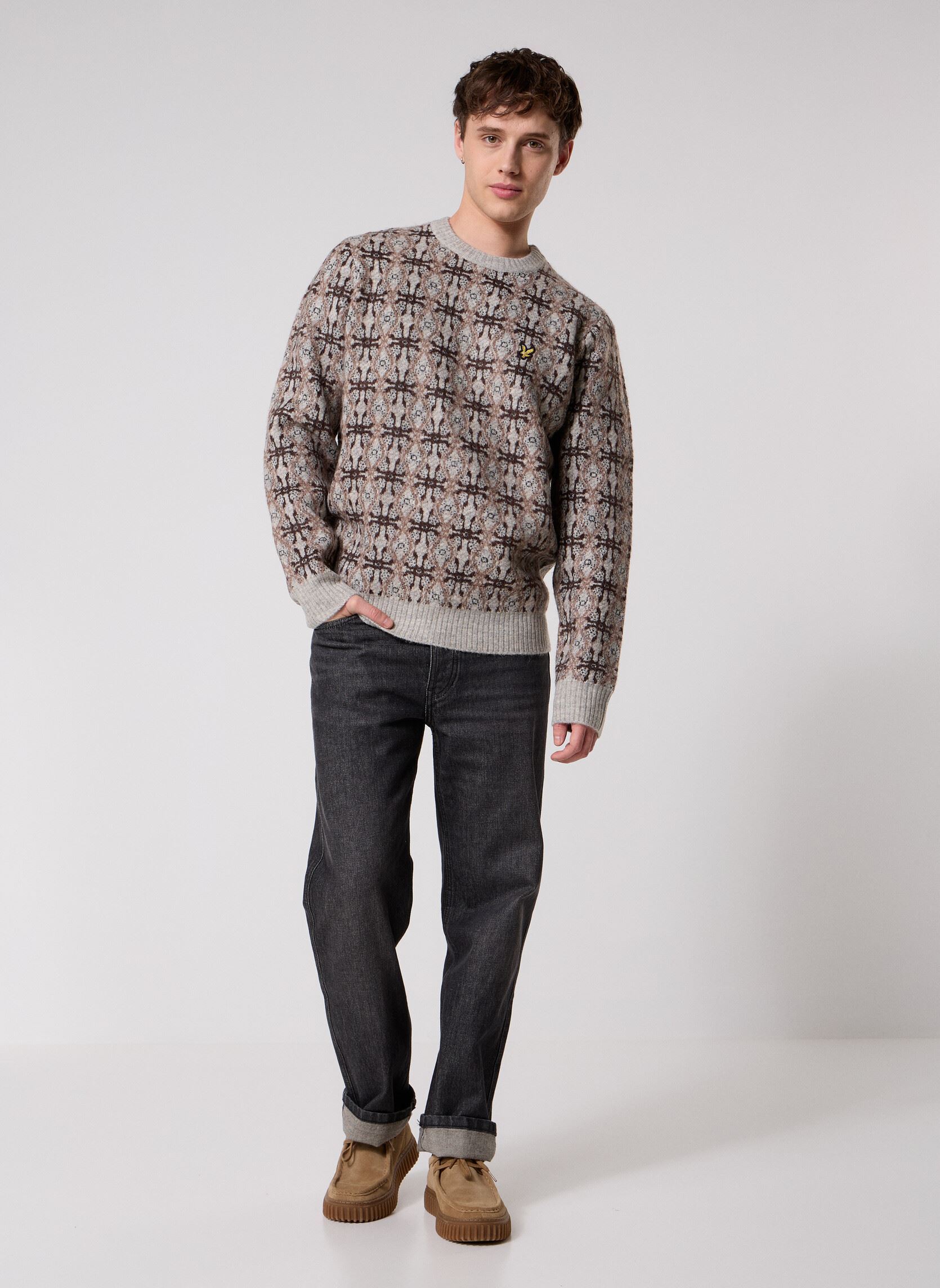 Pulls Brushed Intarsia Crew Neck Jumper homme multicolore Lyle & Scott Pulls Brushed Intarsia Crew Neck Jumper homme multicolore LIGHT GREY MARL