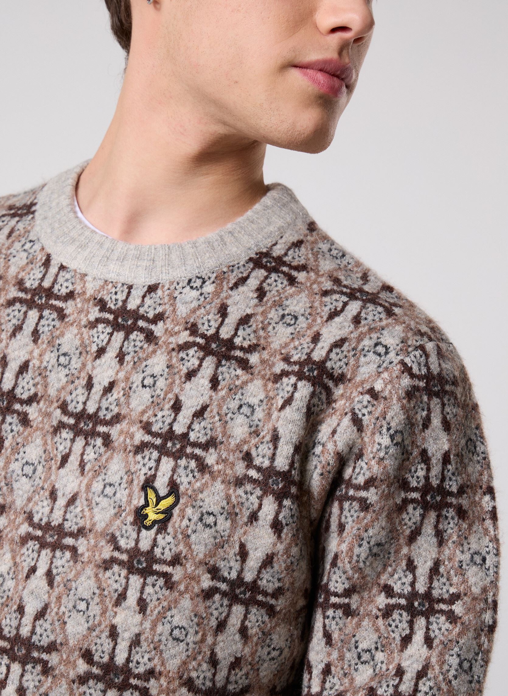 Pulls Brushed Intarsia Crew Neck Jumper homme multicolore Lyle & Scott Pulls Brushed Intarsia Crew Neck Jumper homme multicolore LIGHT GREY MARL