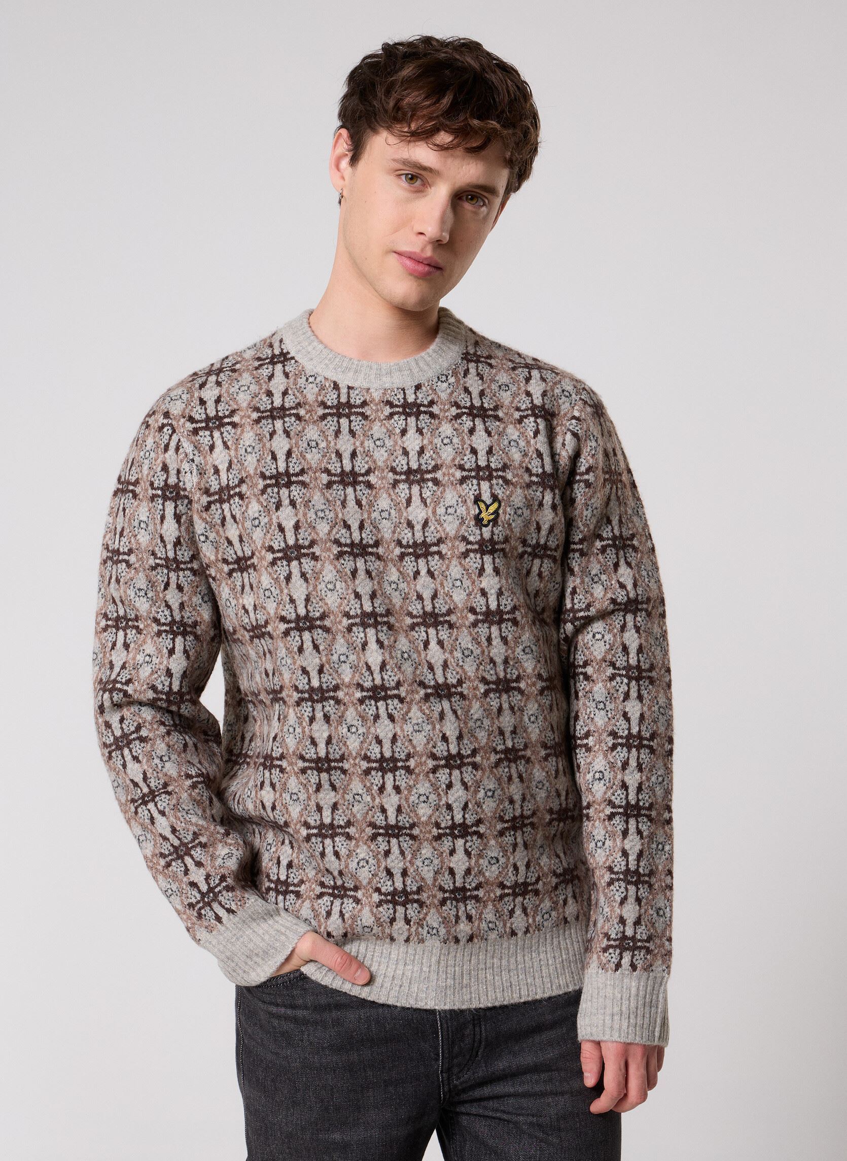 Pulls Brushed Intarsia Crew Neck Jumper homme multicolore Lyle & Scott Pulls Brushed Intarsia Crew Neck Jumper homme multicolore LIGHT GREY MARL