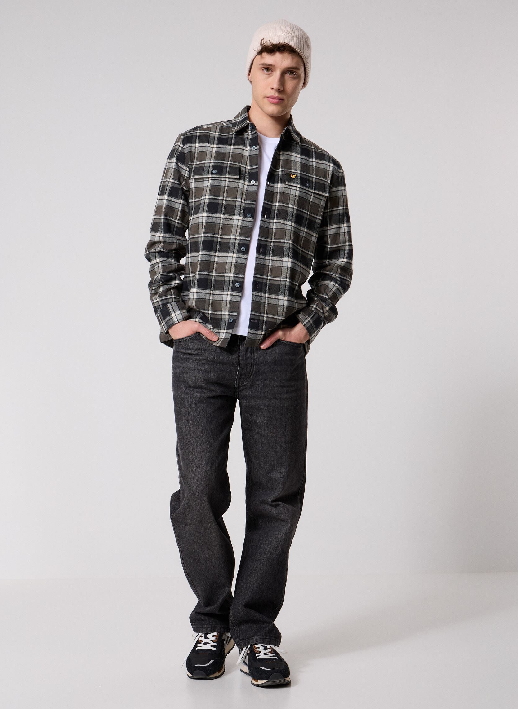 Chemises Brushed Cotton Check Shirt homme multicolore Lyle & Scott Chemises Brushed Cotton Check Shirt homme multicolore JET BLACK/ LIMESTONE