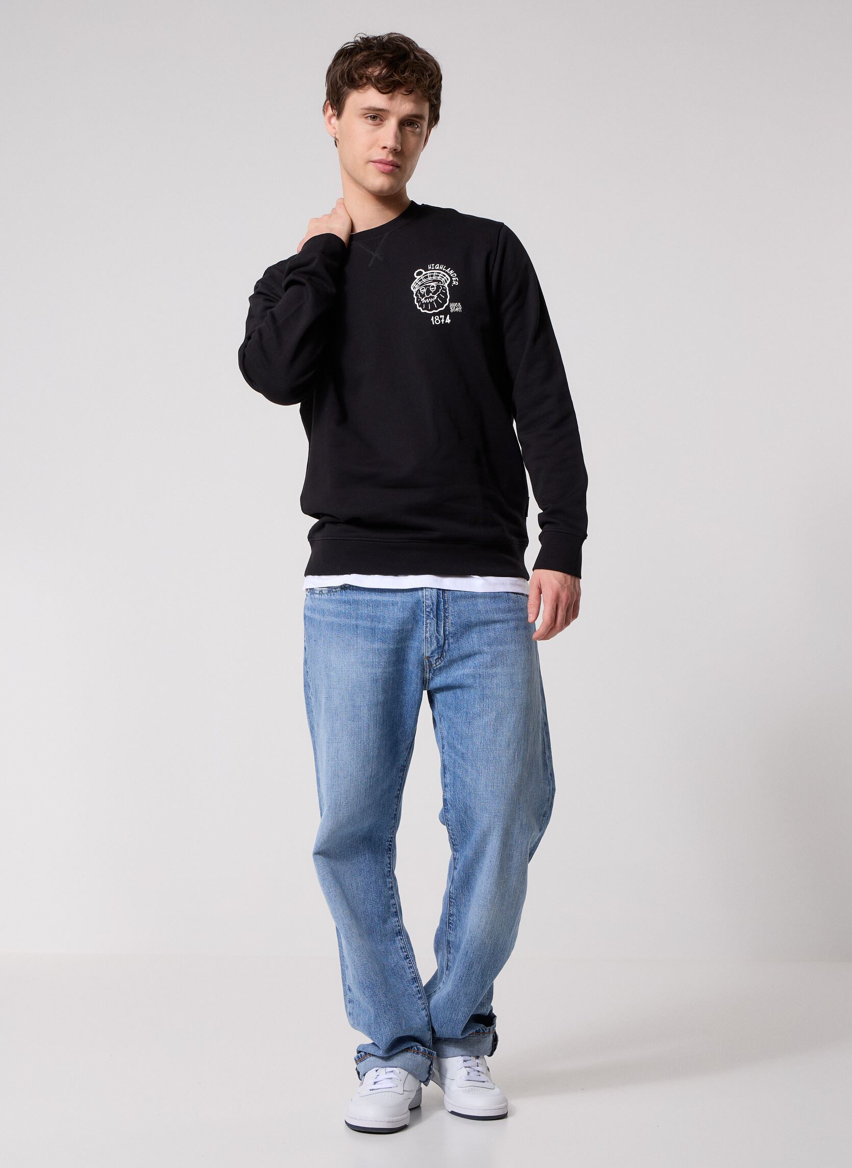 Sweatshirts Highlander Graphic Sweatshirt heren zwart Lyle & Scott Sweatshirts Highlander Graphic Sweatshirt heren zwart JET BLACK