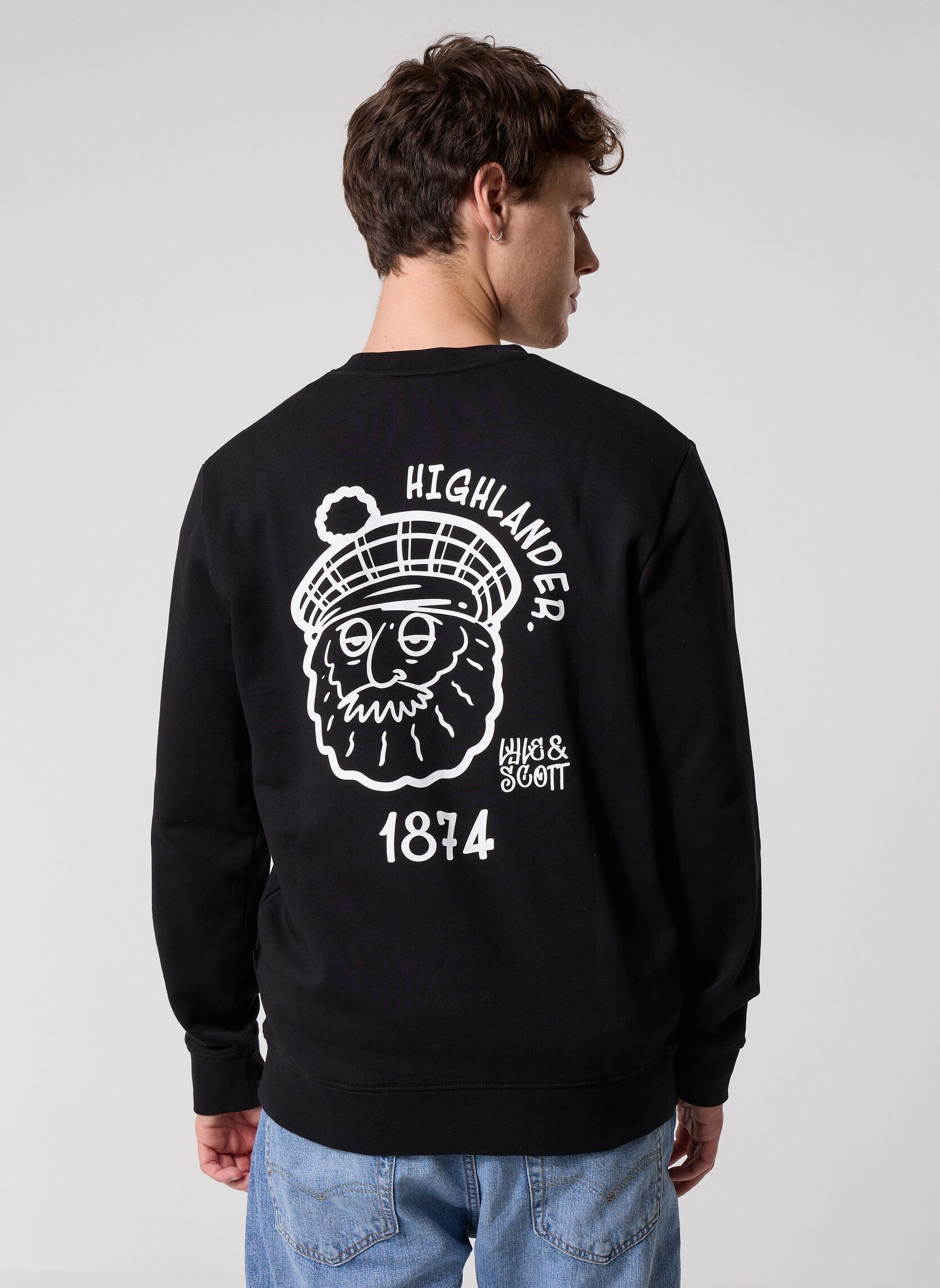 Sweatshirts Highlander Graphic Sweatshirt heren zwart Lyle & Scott Sweatshirts Highlander Graphic Sweatshirt heren zwart JET BLACK