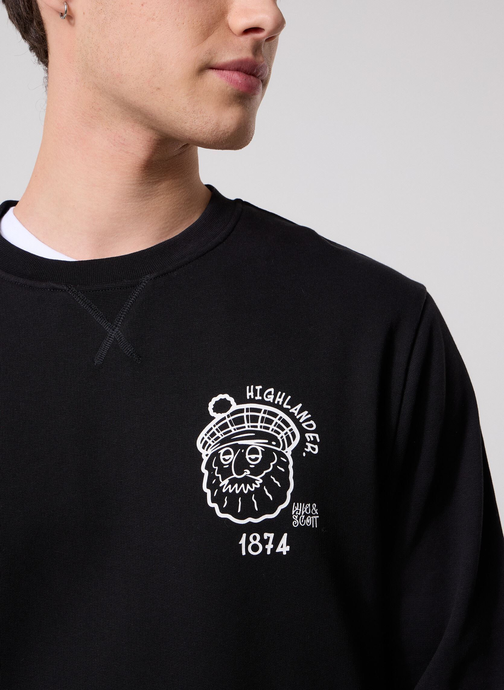 Sweatshirts Highlander Graphic Sweatshirt heren zwart Lyle & Scott Sweatshirts Highlander Graphic Sweatshirt heren zwart JET BLACK