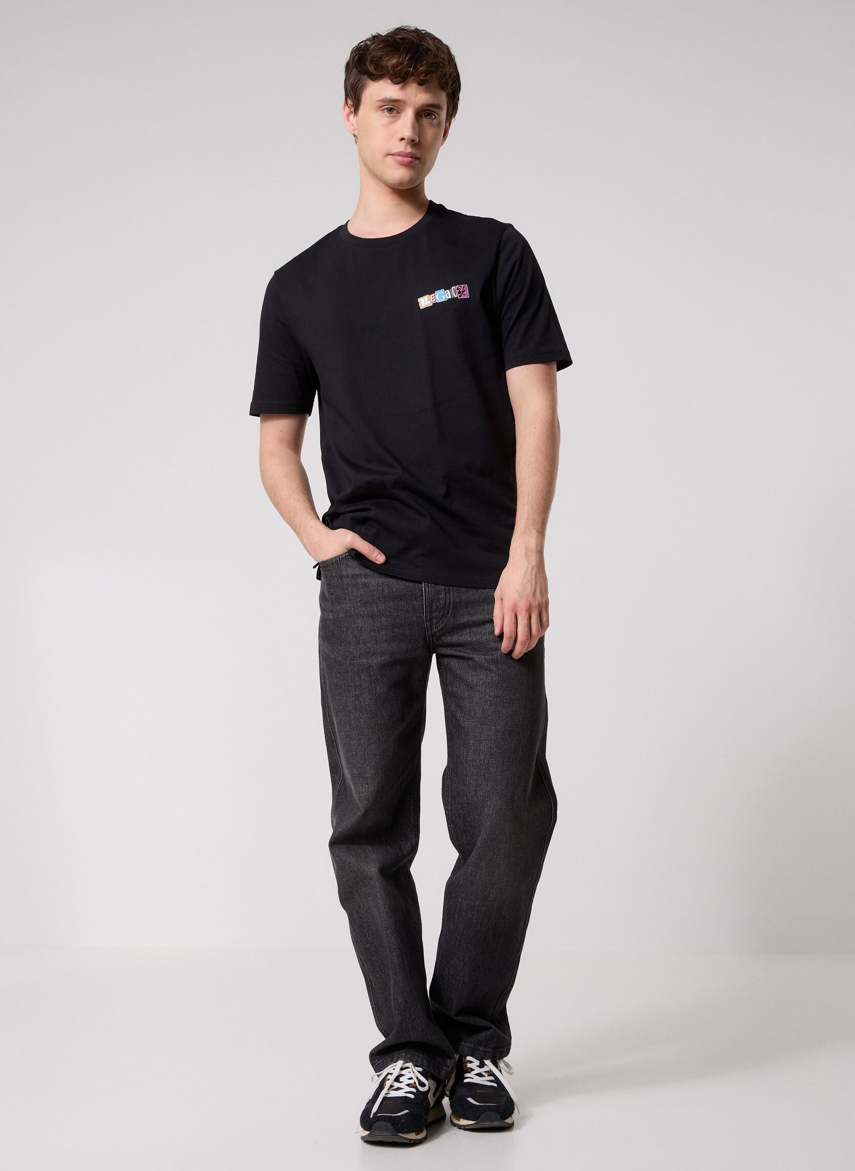 Kurzarm-T-Shirts Paper Letters Graphic T-Shirt herren schwarz Lyle & Scott Kurzarm-T-Shirts Paper Letters Graphic T-Shirt herren schwarz JET BLACK