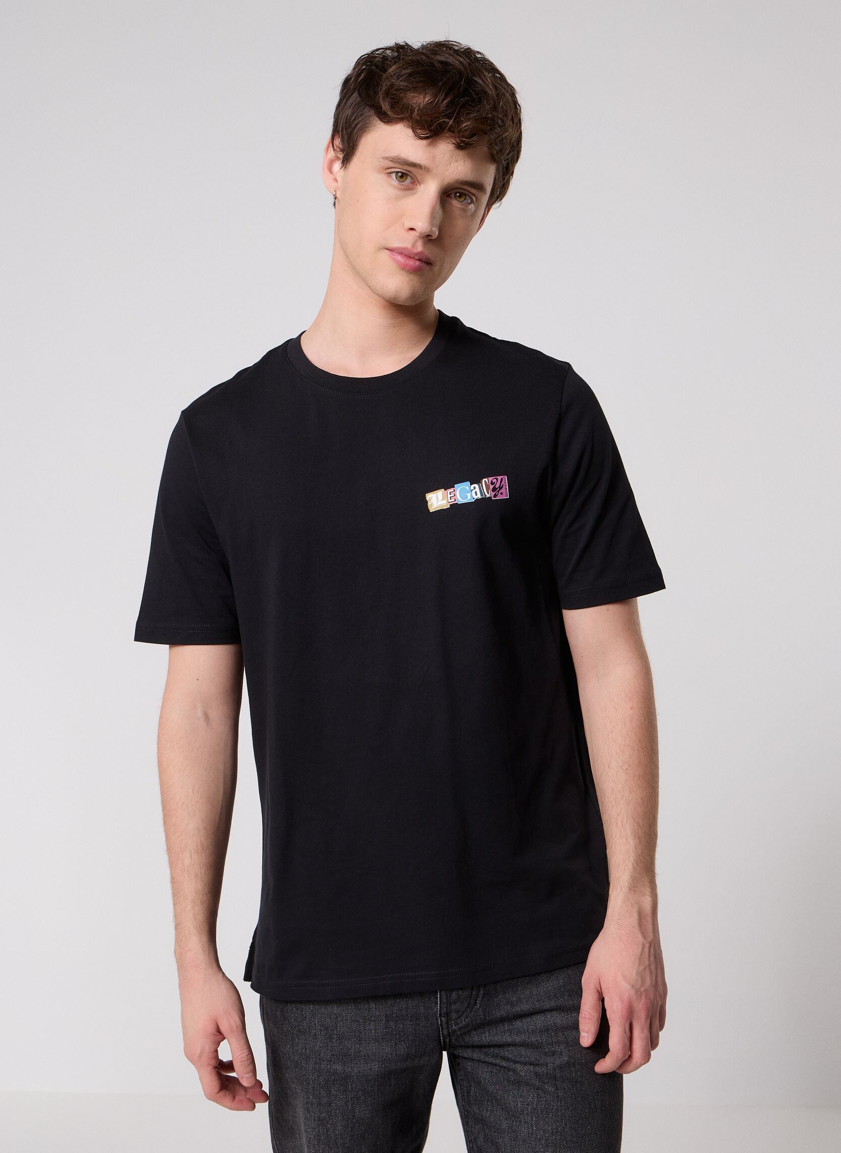 Kurzarm-T-Shirts Paper Letters Graphic T-Shirt herren schwarz Lyle & Scott Kurzarm-T-Shirts Paper Letters Graphic T-Shirt herren schwarz JET BLACK