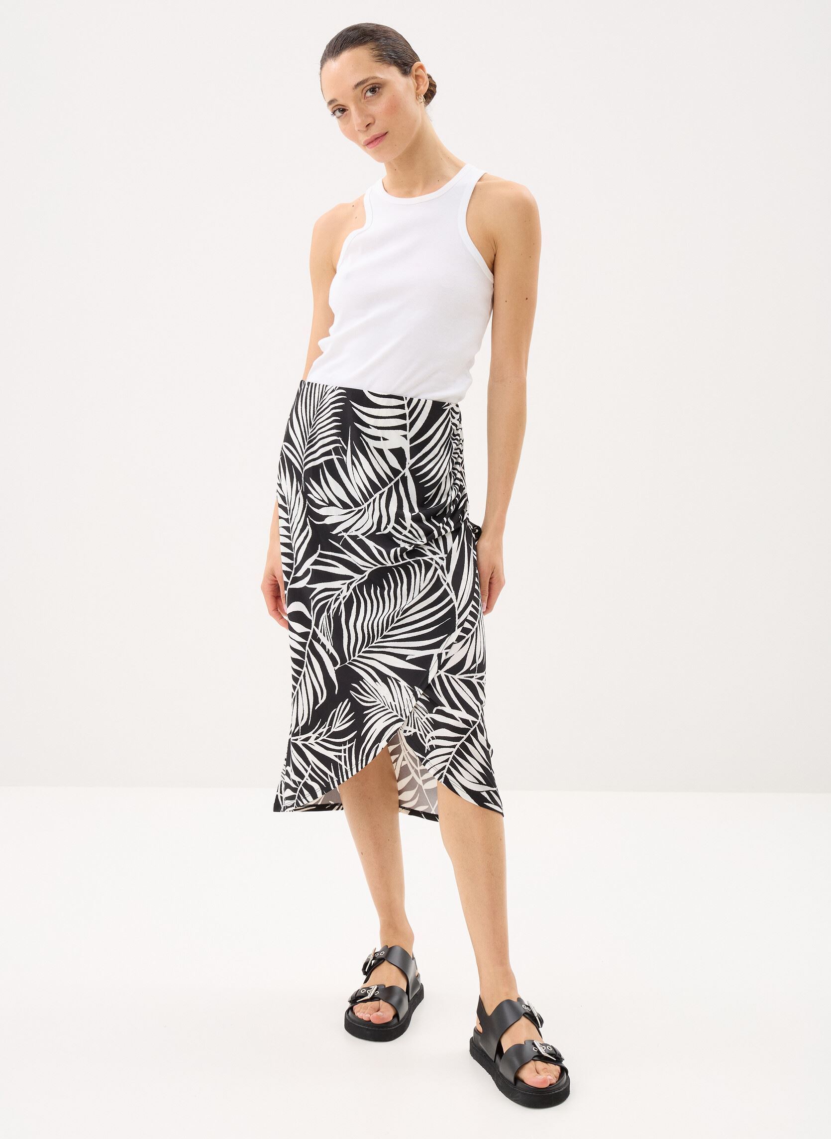 Midi-Röcke JUDRAPE damen schwarz MADE BY Midi-Röcke JUDRAPE damen schwarz IMP_MAXI PALM MOS BICO_NOIR