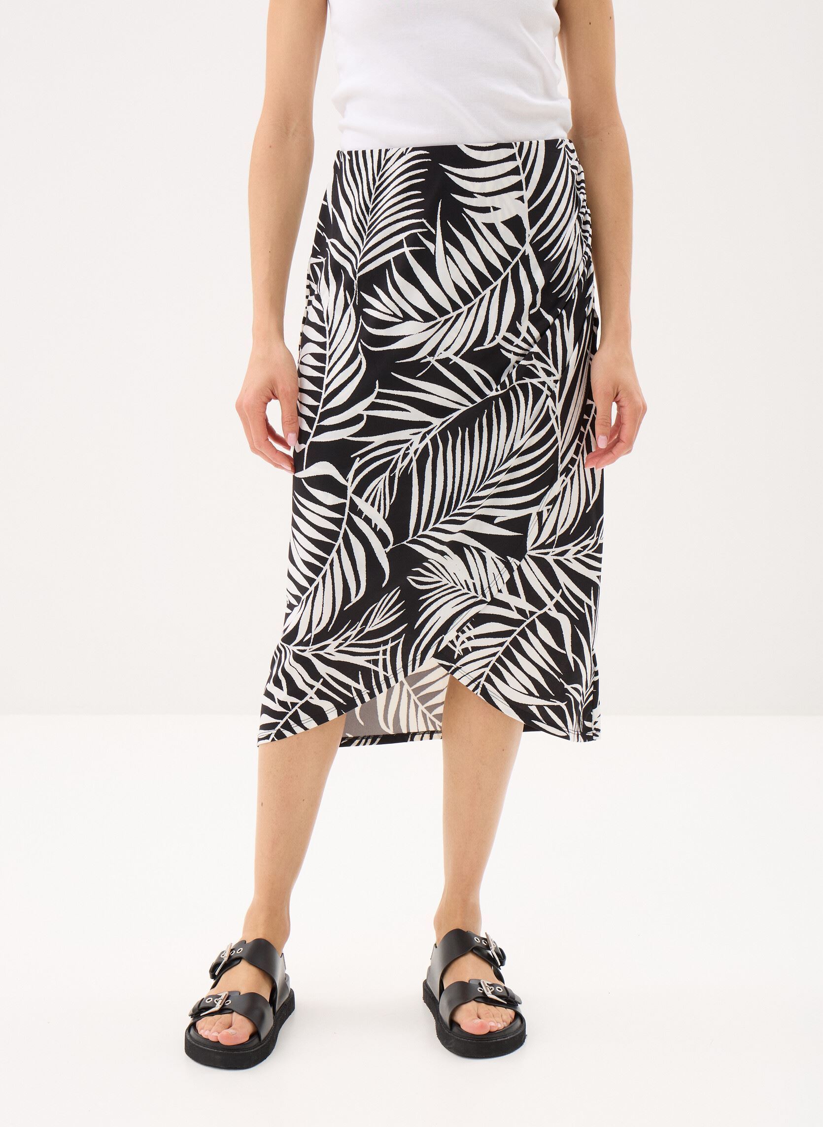 Midi-Röcke JUDRAPE damen schwarz MADE BY Midi-Röcke JUDRAPE damen schwarz IMP_MAXI PALM MOS BICO_NOIR