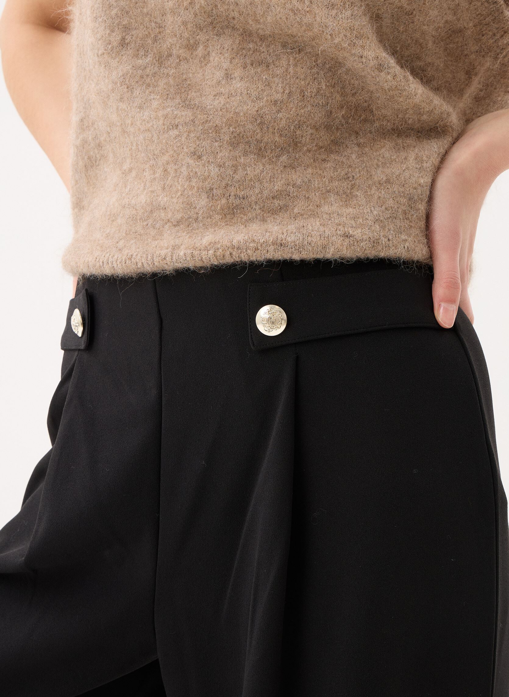 Pantalons larges PANTALON - PINCES femme noir MADE BY Pantalons larges PANTALON - PINCES femme noir JET BLACK