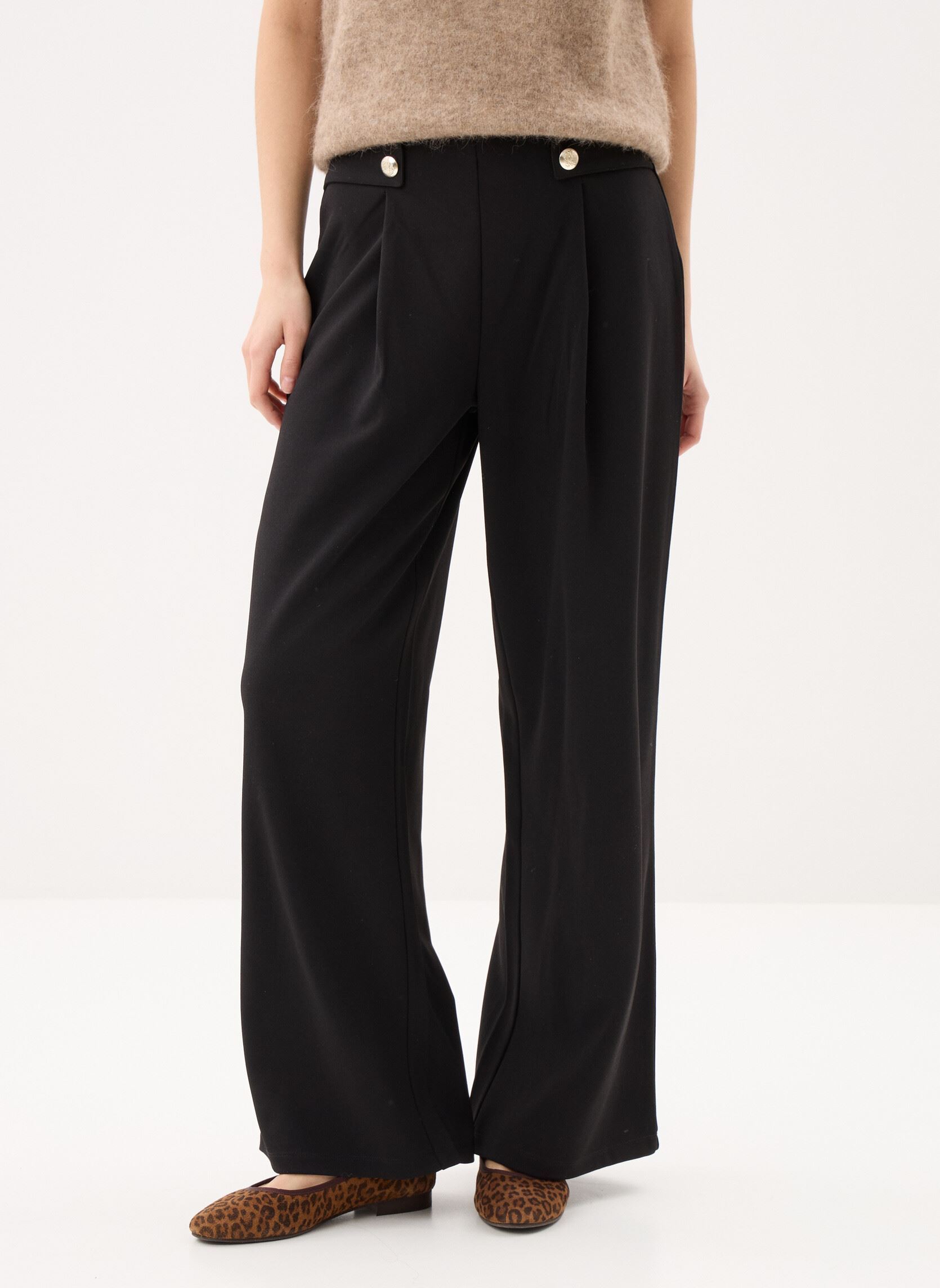 Pantalons larges PANTALON - PINCES femme noir MADE BY Pantalons larges PANTALON - PINCES femme noir JET BLACK