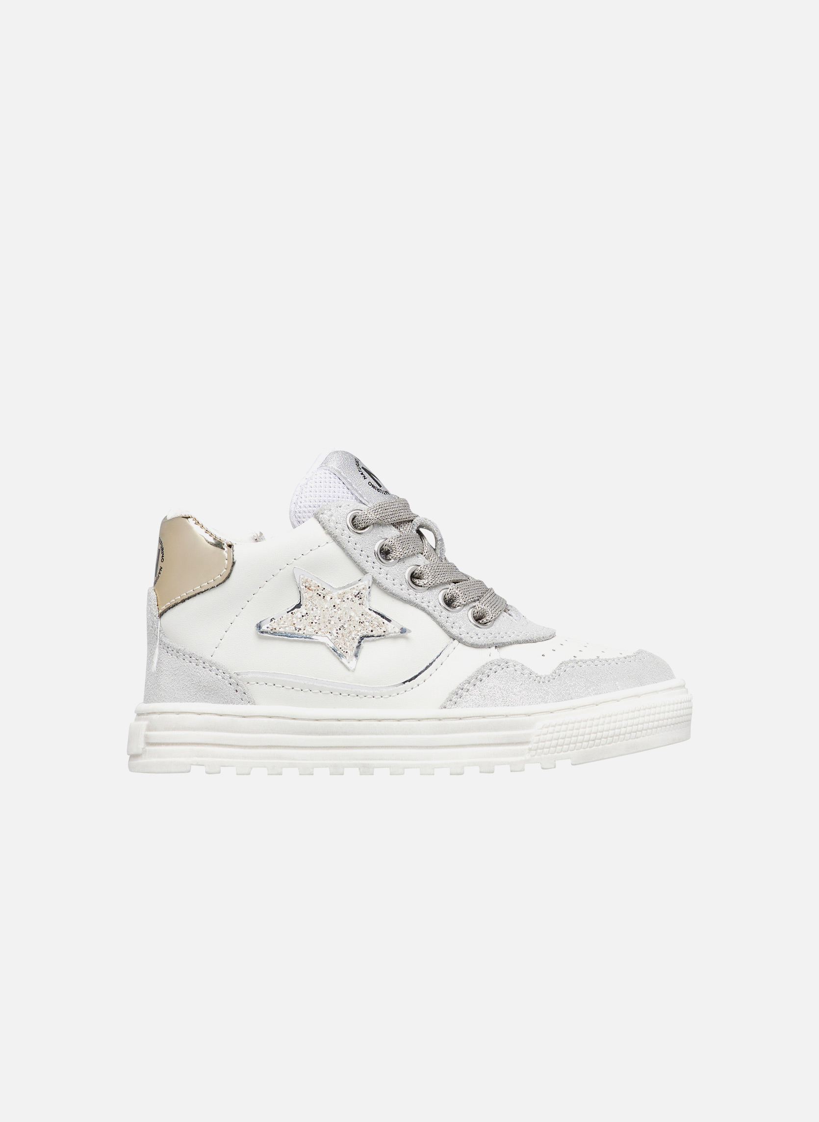 Baskets basses Sneakers HESS HIGH 3 ZIP. Argent-Platine fille gris Naturino Baskets basses Sneakers HESS HIGH 3 ZIP. Argent-Platine fille gris Gris clair