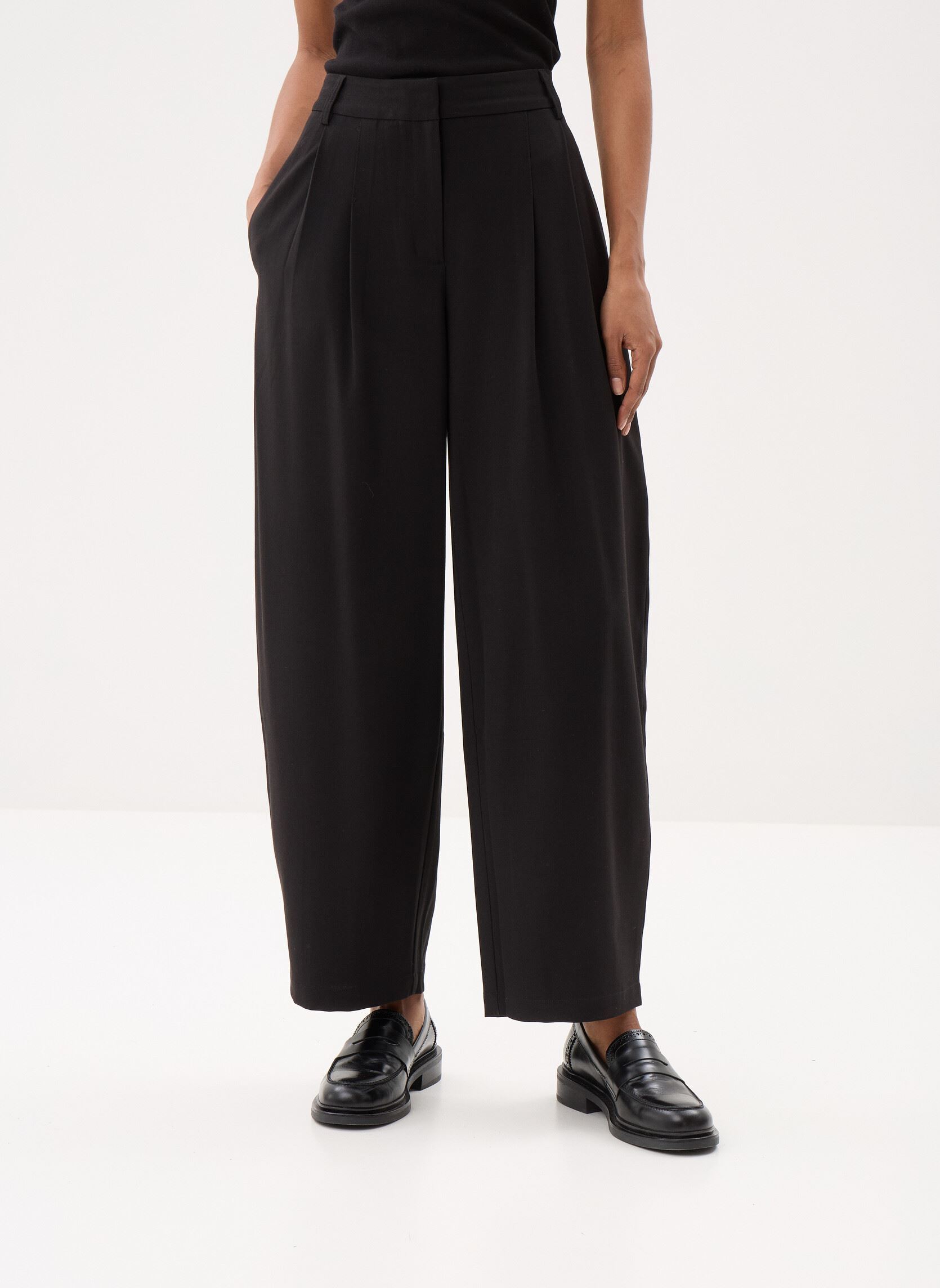 Pantalons larges PANTA-BARREL-CITY femme noir Georgia Rose Pantalons larges PANTA-BARREL-CITY femme noir JET BLACK