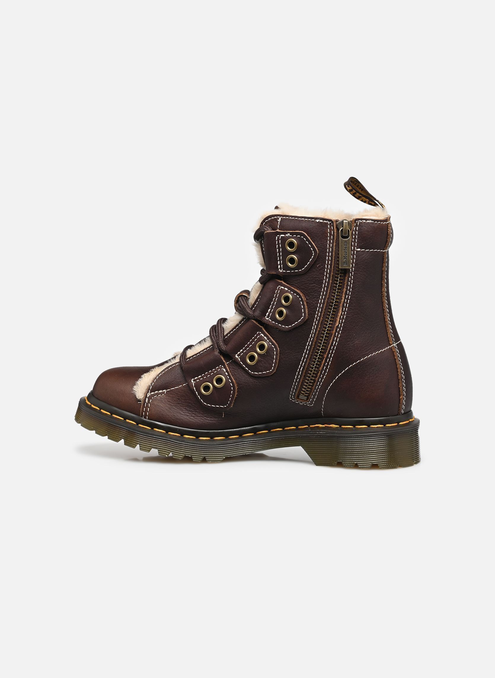 Bottines fourrées 1460 Ltt Fl femme marron Dr. Martens Bottines fourrées 1460 Ltt Fl femme marron DARK BROWN GRIZZLY