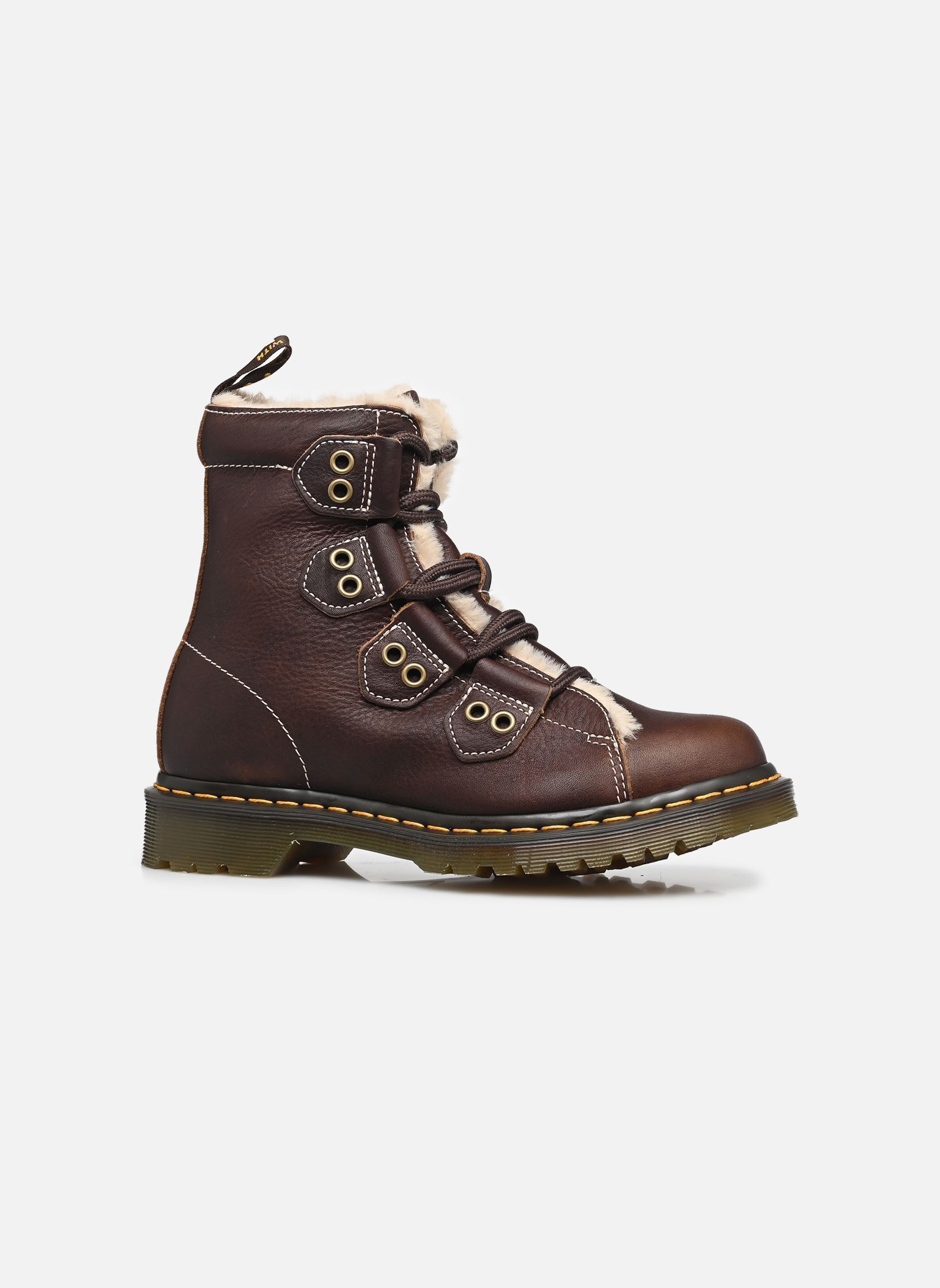 Bottines fourrées 1460 Ltt Fl femme marron Dr. Martens Bottines fourrées 1460 Ltt Fl femme marron DARK BROWN GRIZZLY
