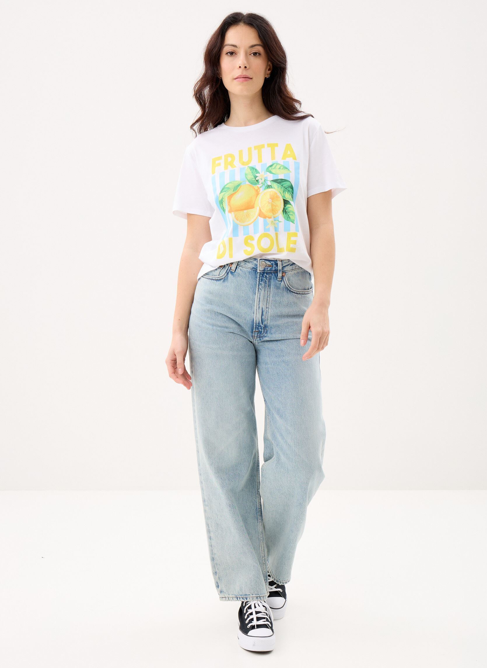 Tee-shirts manches courtes TFOOD femme blanc MADE BY Tee-shirts manches courtes TFOOD femme blanc ART_FRUTTI LEMON_WHITE